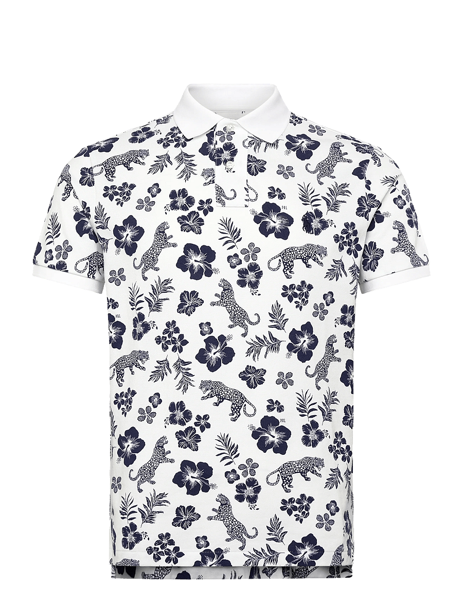 Polo Ralph Lauren - Custom Slim Fit Tropical Mesh Polo Shirt - krótki rękaw - midscale jaguar t - 0