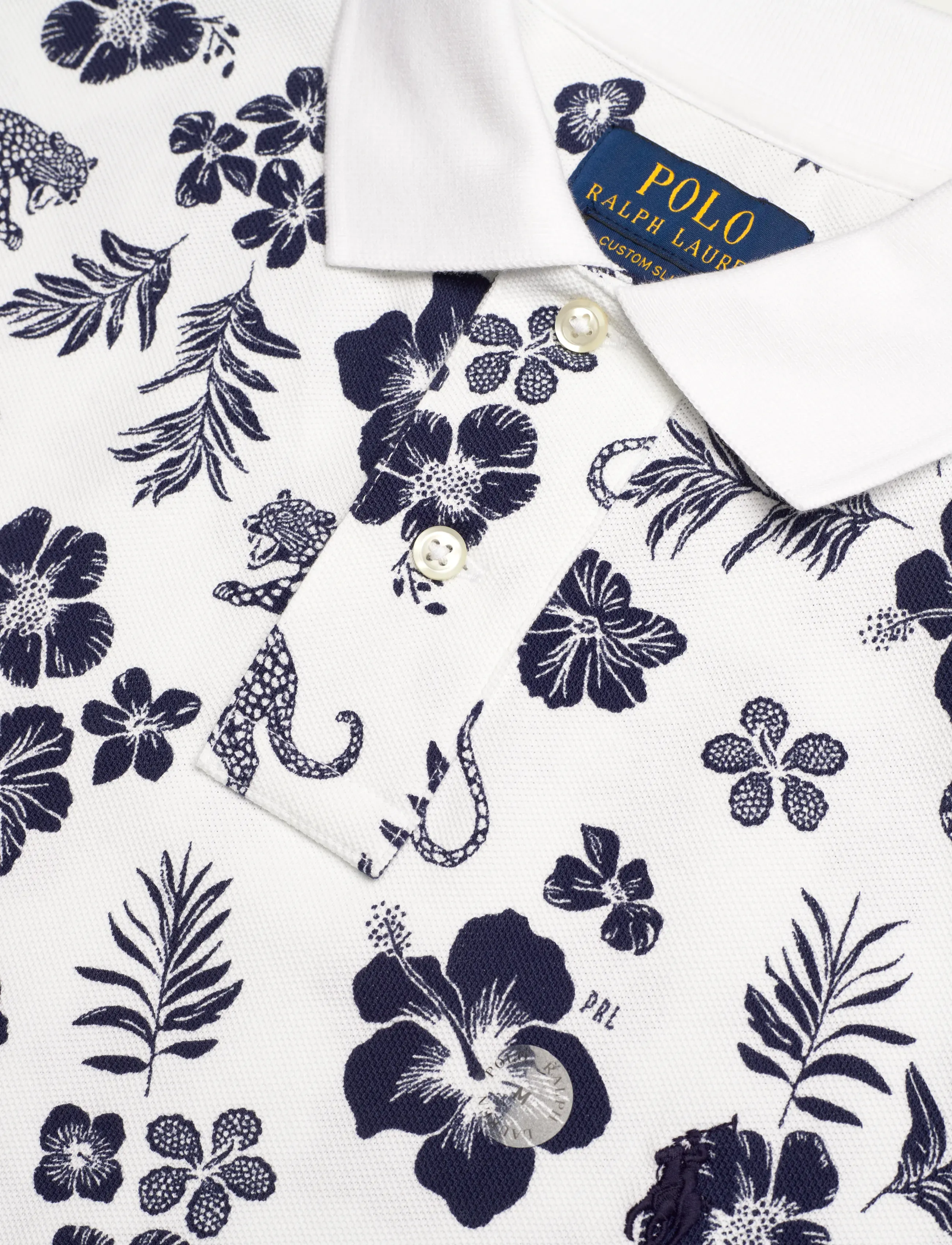 Polo Ralph Lauren - Custom Slim Fit Tropical Mesh Polo Shirt - krótki rękaw - midscale jaguar t - 2