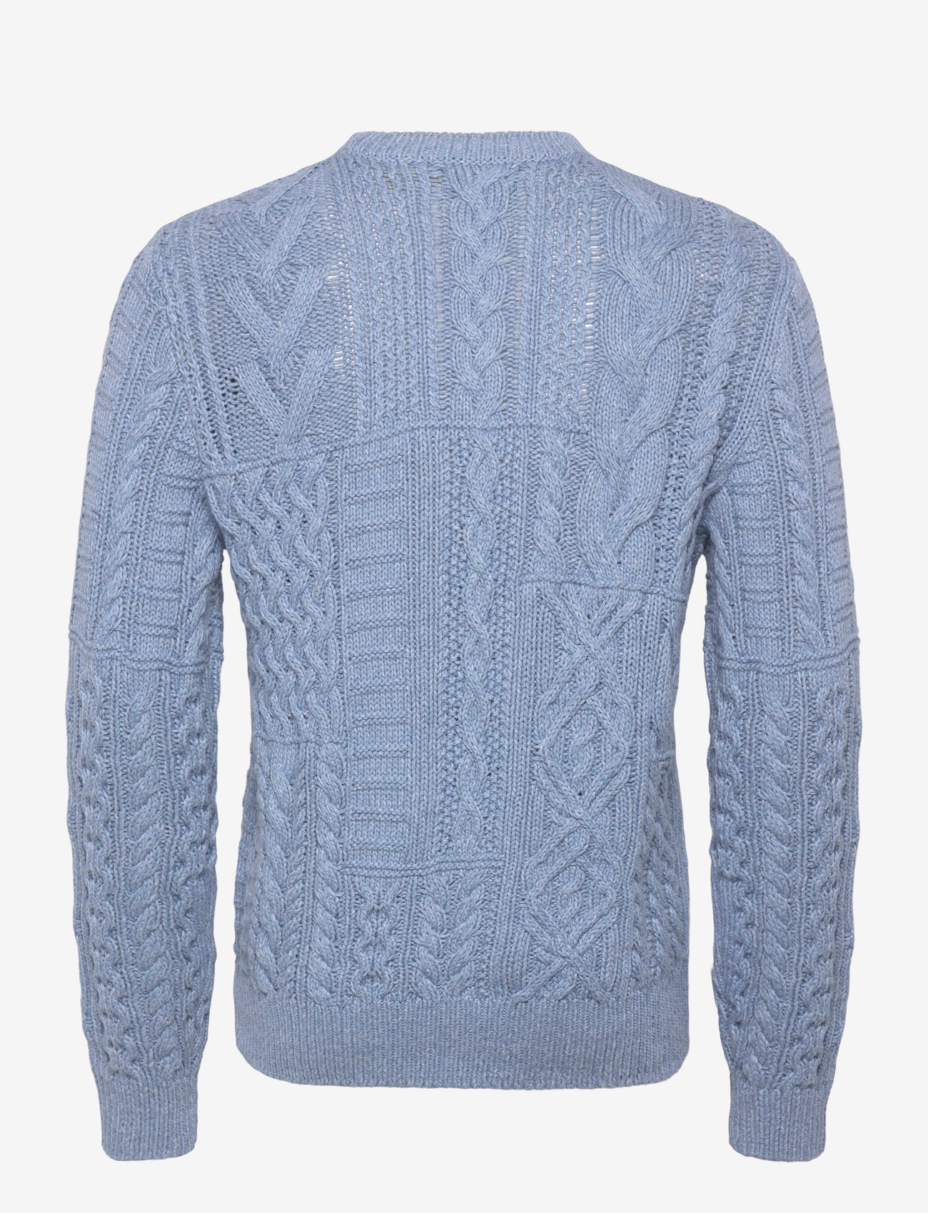 Polo Ralph Lauren - Aran-Knit Flag Sweater - Ümmarguse kaelusega kudumid - light blue combo - 1
