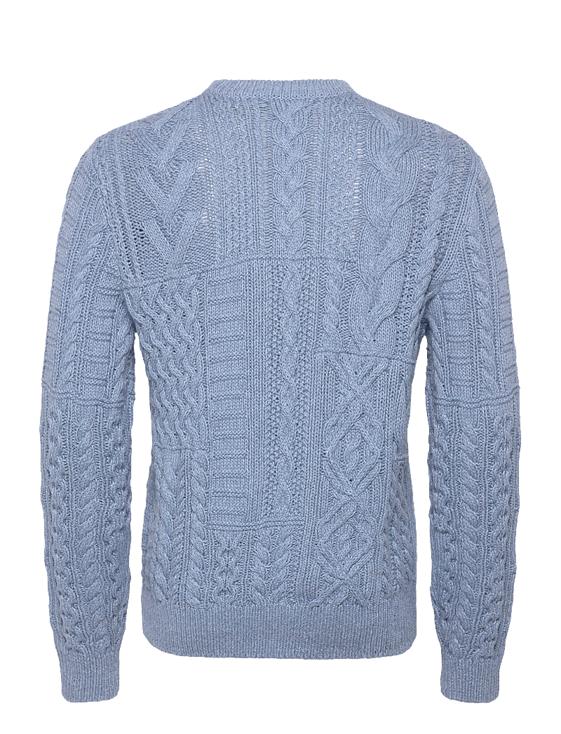 Polo Ralph Lauren - Aran-Knit Flag Sweater - Ümmarguse kaelusega kudumid - light blue combo - 1