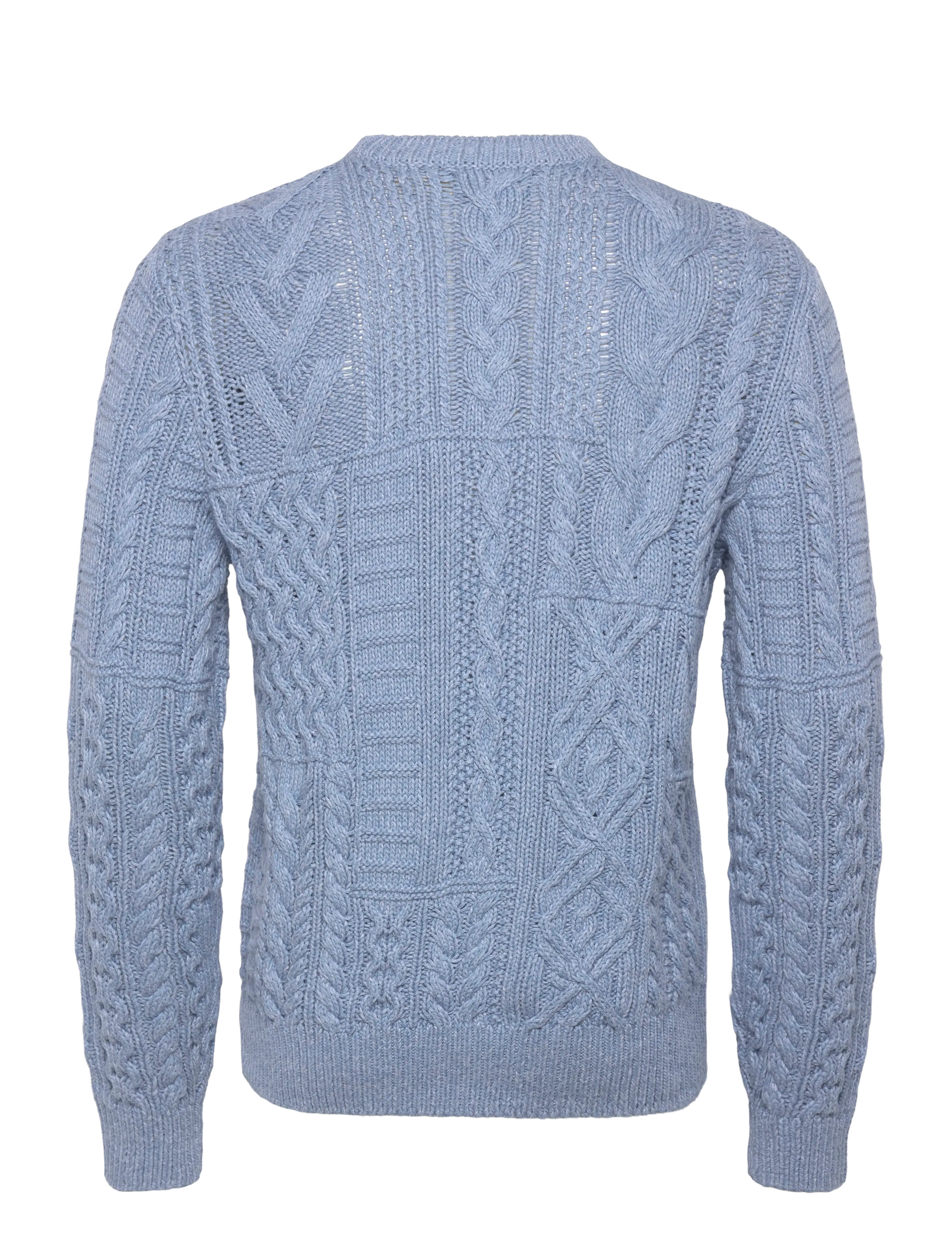 Polo Ralph Lauren - Aran-Knit Flag Sweater - Ümmarguse kaelusega kudumid - light blue combo - 1