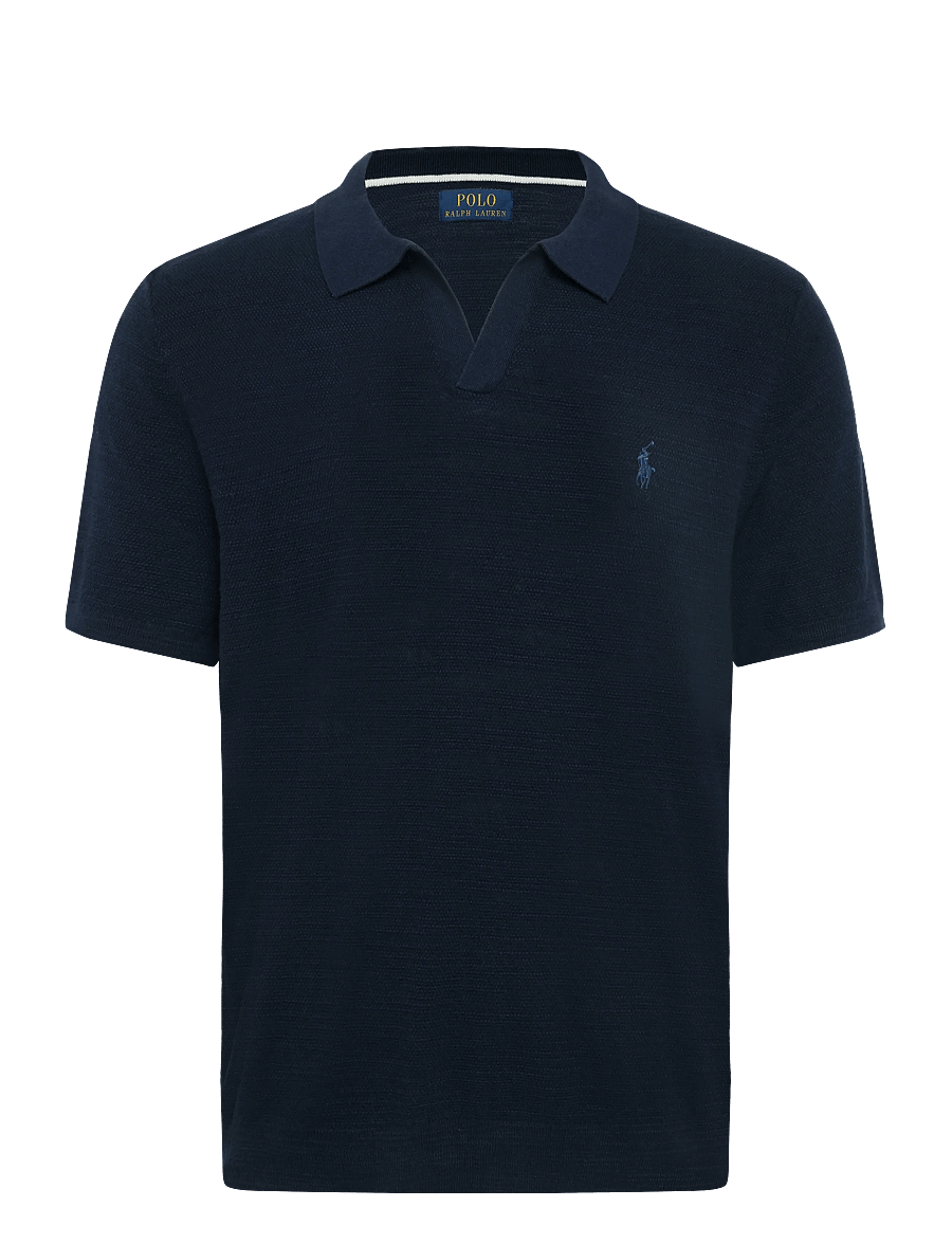 Polo Ralph Lauren - Cotton-Linen Polo-Collar Sweater - kurzärmelig - bright navy/deckw - 1