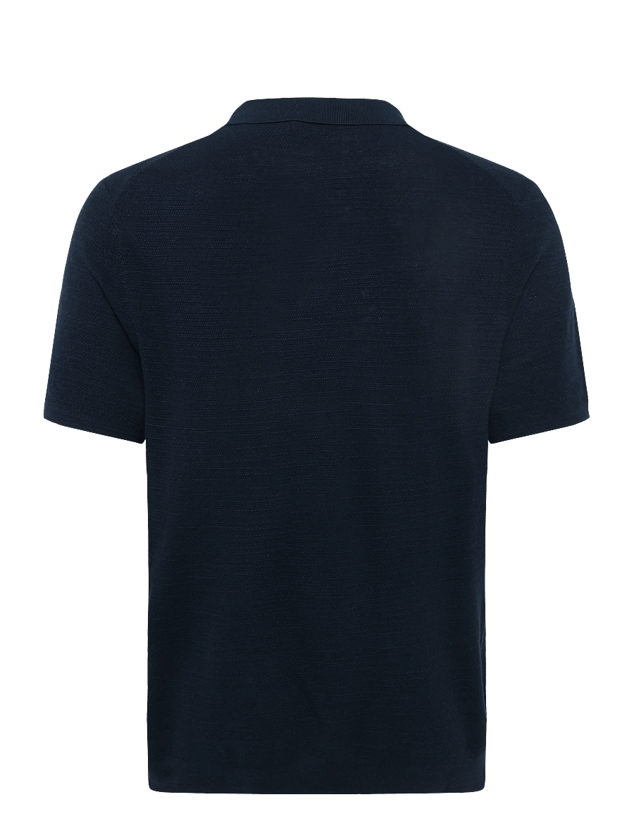 Polo Ralph Lauren - Cotton-Linen Polo-Collar Sweater - kurzärmelig - bright navy/deckw - 2