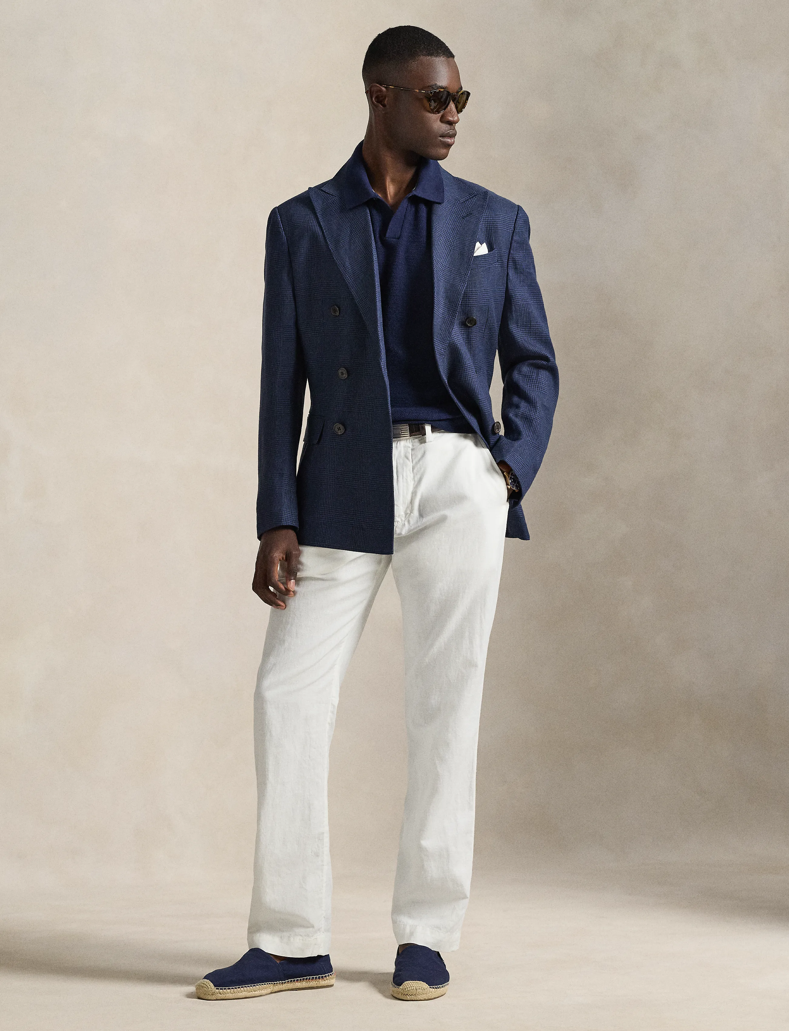 Polo Ralph Lauren - Cotton-Linen Polo-Collar Sweater - lühikeste varrukatega polod - bright navy/deckw - 1