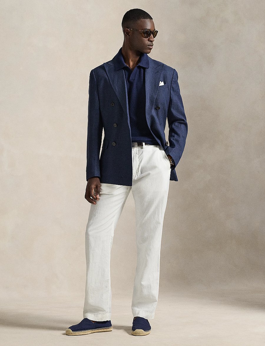 Polo Ralph Lauren - Cotton-Linen Polo-Collar Sweater - kurzärmelig - bright navy/deckw - 5