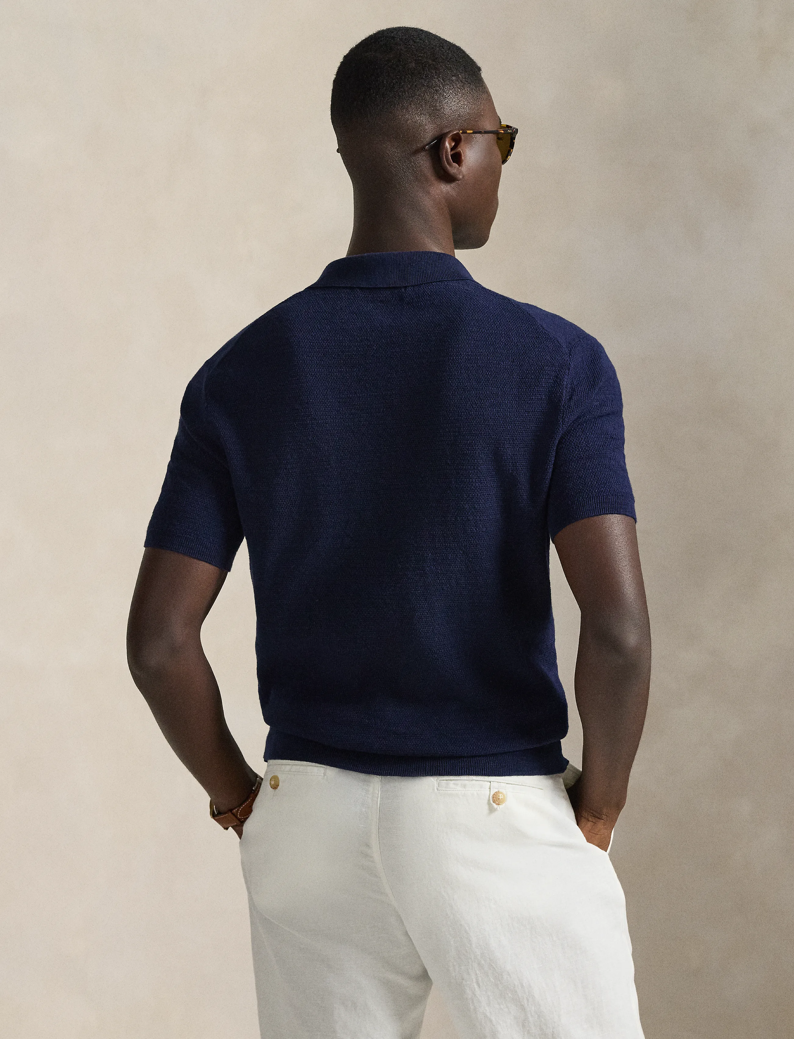 Polo Ralph Lauren - Cotton-Linen Polo-Collar Sweater - lühikeste varrukatega polod - bright navy/deckw - 4