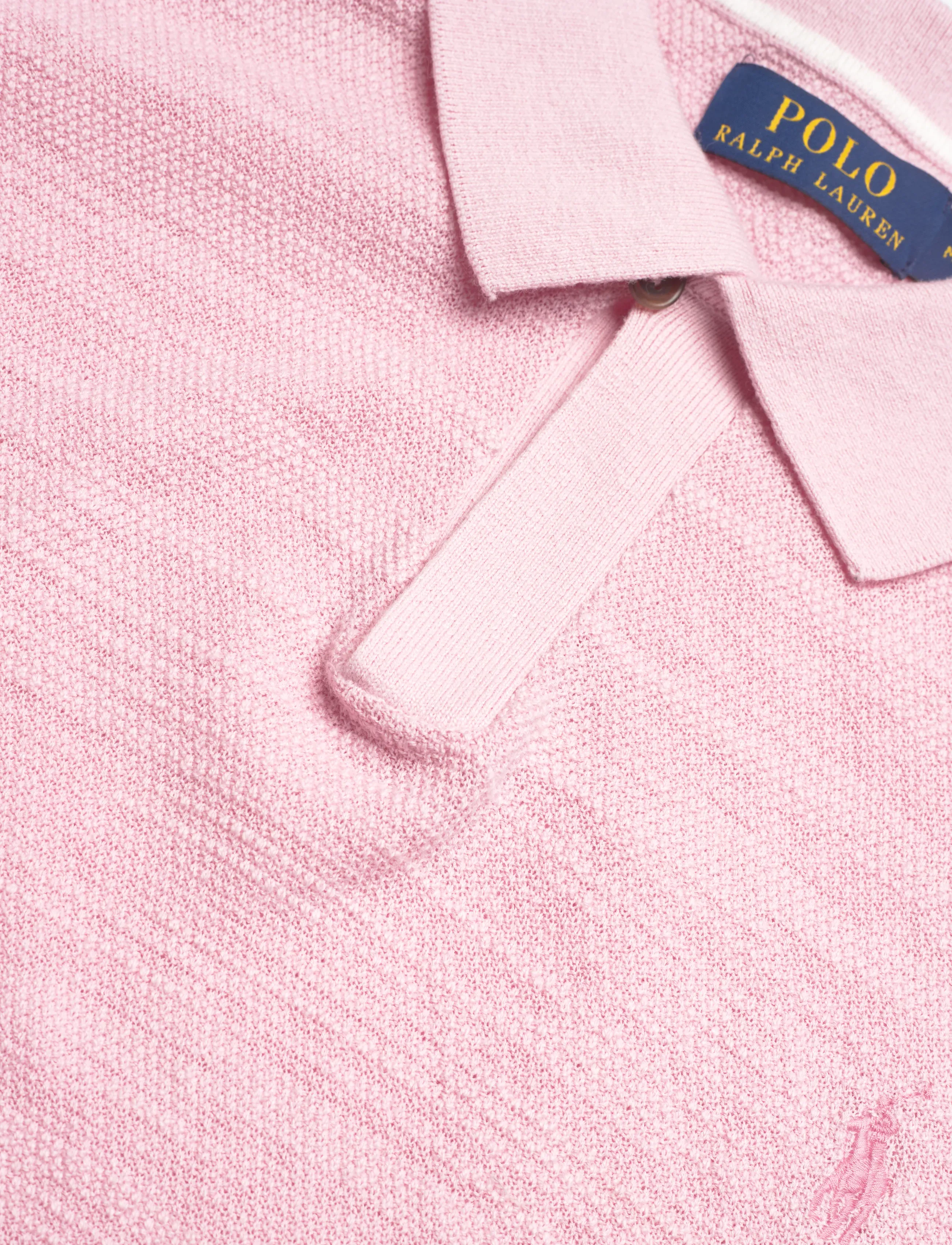 Polo Ralph Lauren - Cotton-Linen Polo-Collar Sweater - kurzärmelig - carmel pink/deckw - 2