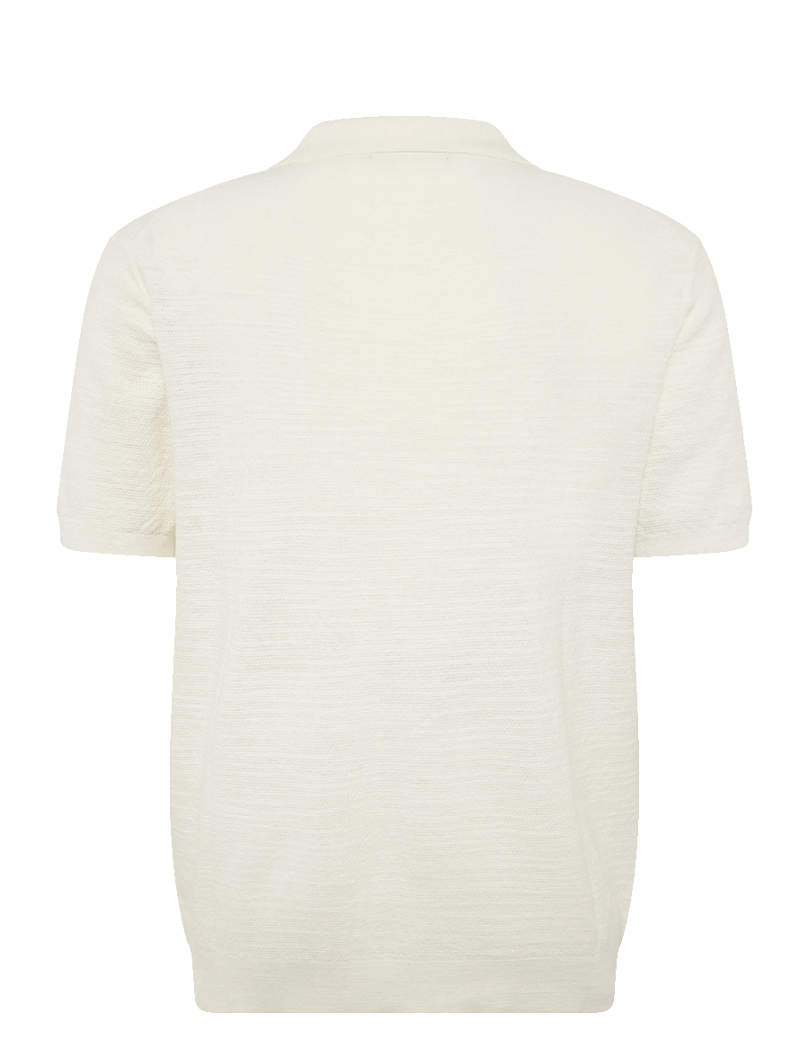 Polo Ralph Lauren - Cotton-Linen Polo-Collar Sweater - lühikeste varrukatega polod - deckwash white/an - 2