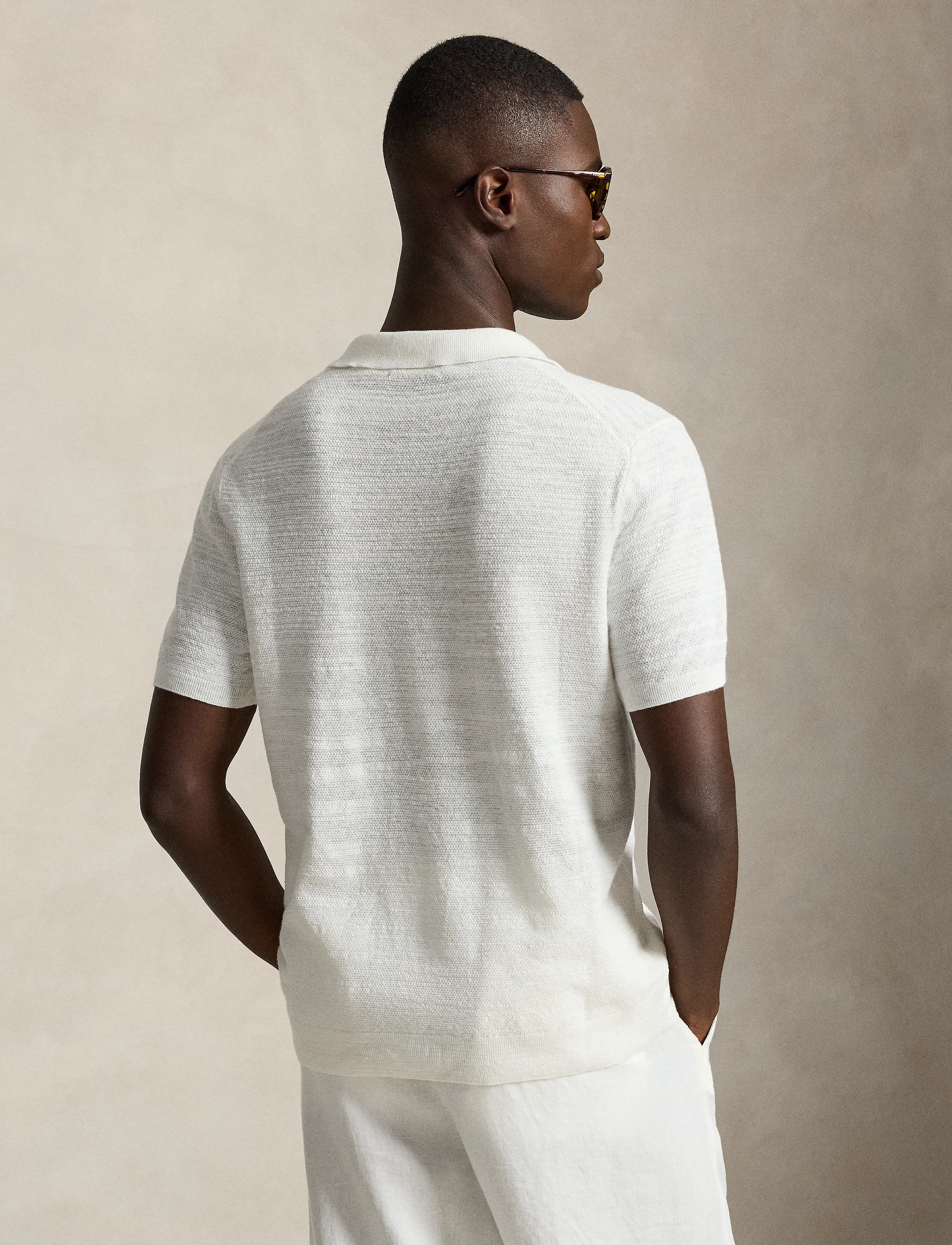 Cotton-Linen Polo-Collar Sweater 2
