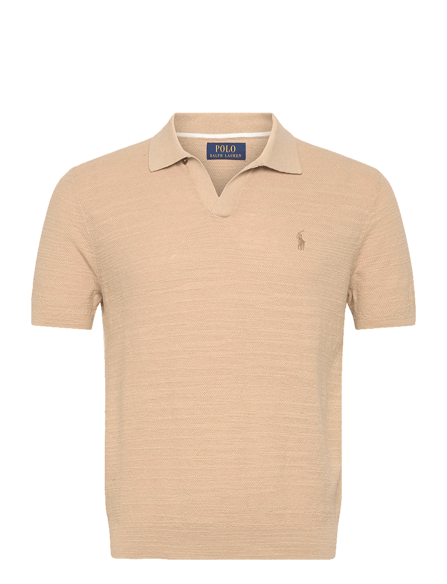 Polo Ralph Lauren - Cotton-Linen Polo-Collar Sweater - kurzärmelig - dune tan/deckwash - 0