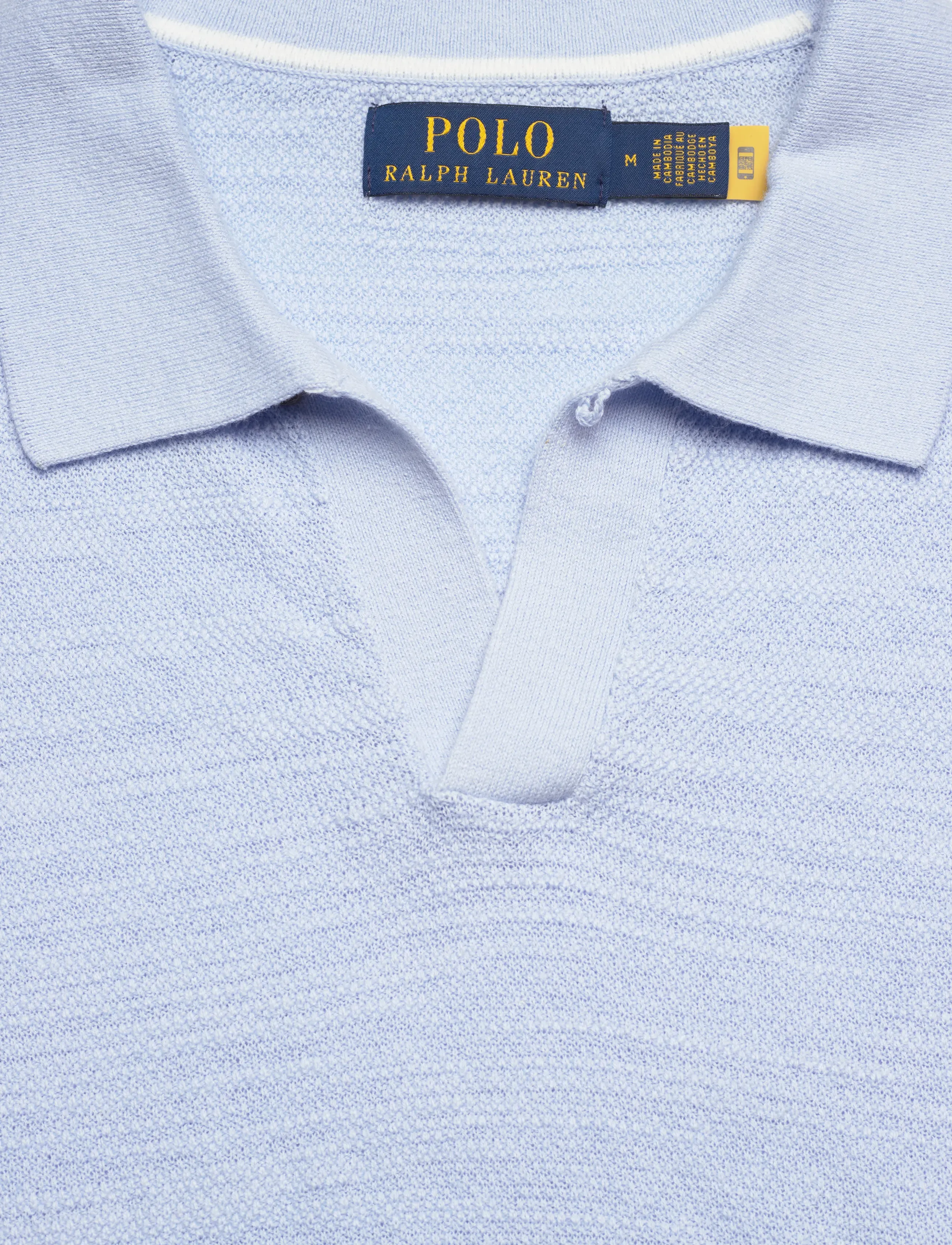Polo Ralph Lauren - Cotton-Linen Polo-Collar Sweater - kurzärmelig - office blue/deckw - 2