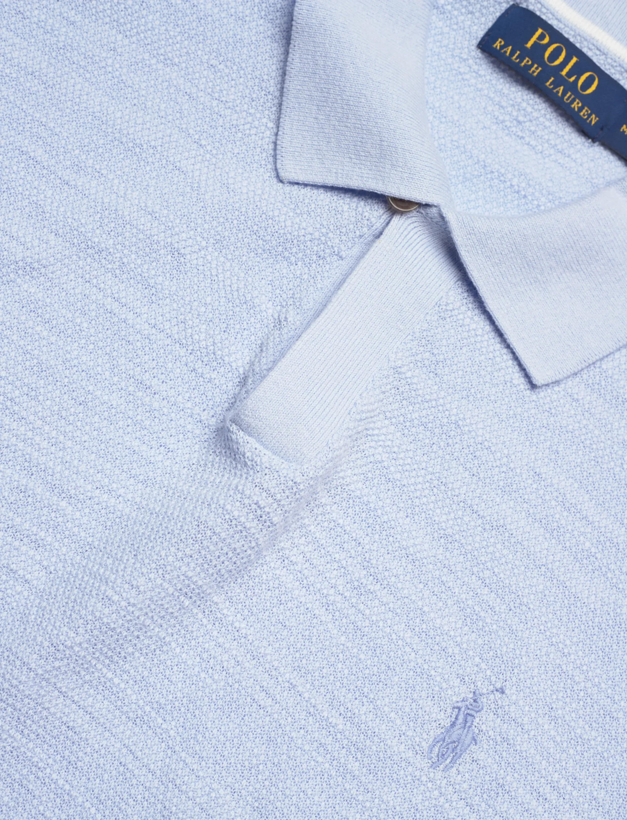Polo Ralph Lauren - Cotton-Linen Polo-Collar Sweater - kurzärmelig - office blue/deckw - 3