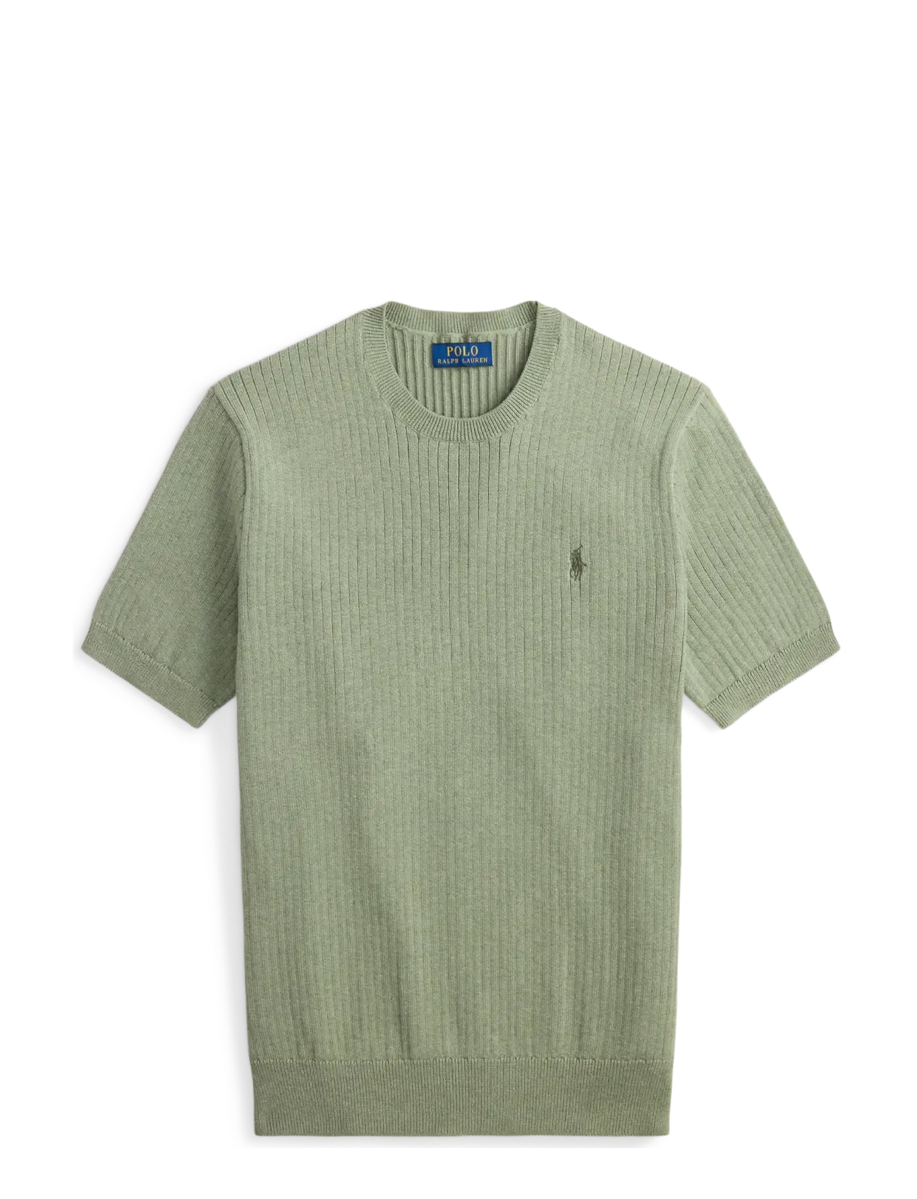 Polo Ralph Lauren - Rib-Knit Cotton Short-Sleeve Sweater - fern green heathe - 1