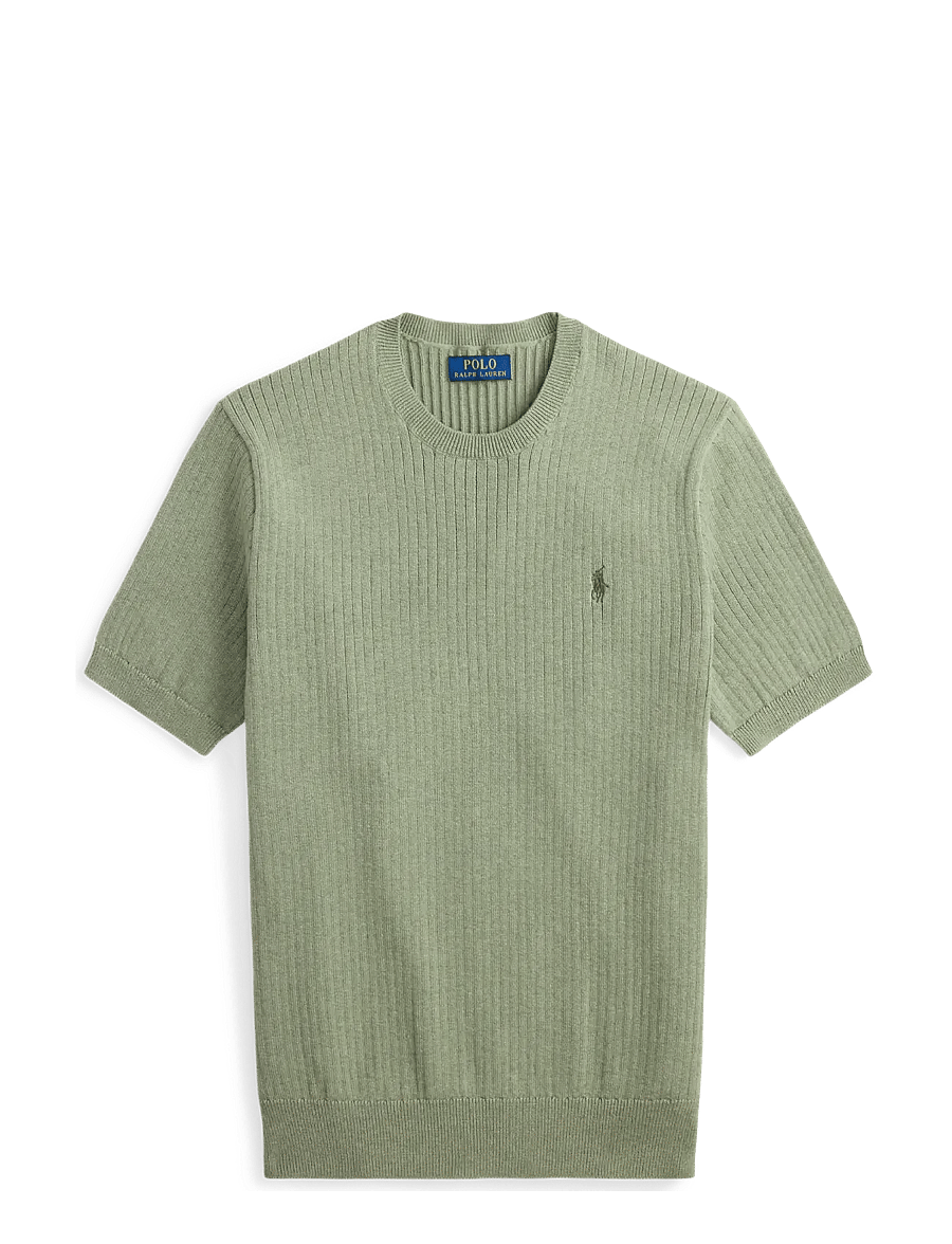 Polo Ralph Lauren - Rib-Knit Cotton Short-Sleeve Sweater - fern green heathe - 1