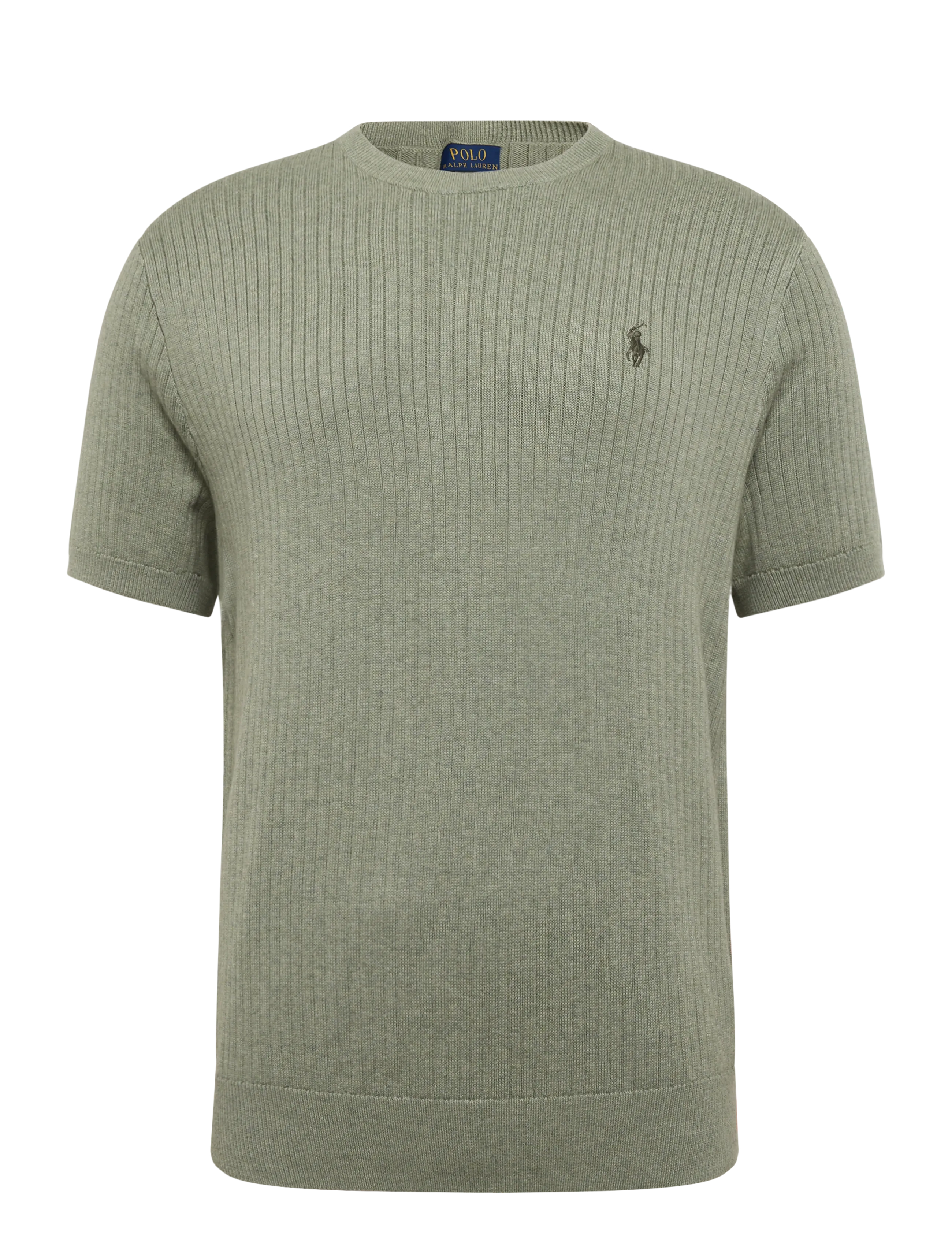 Polo Ralph Lauren - Rib-Knit Cotton Short-Sleeve Sweater - kortärmade t-shirts - fern green heathe - 1