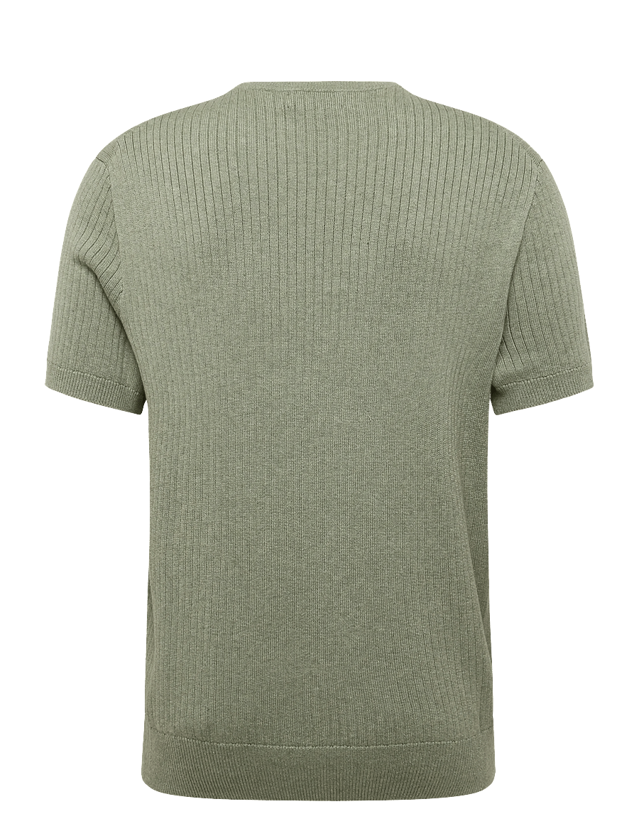 Polo Ralph Lauren - Rib-Knit Cotton Short-Sleeve Sweater - kortärmade t-shirts - fern green heathe - 2
