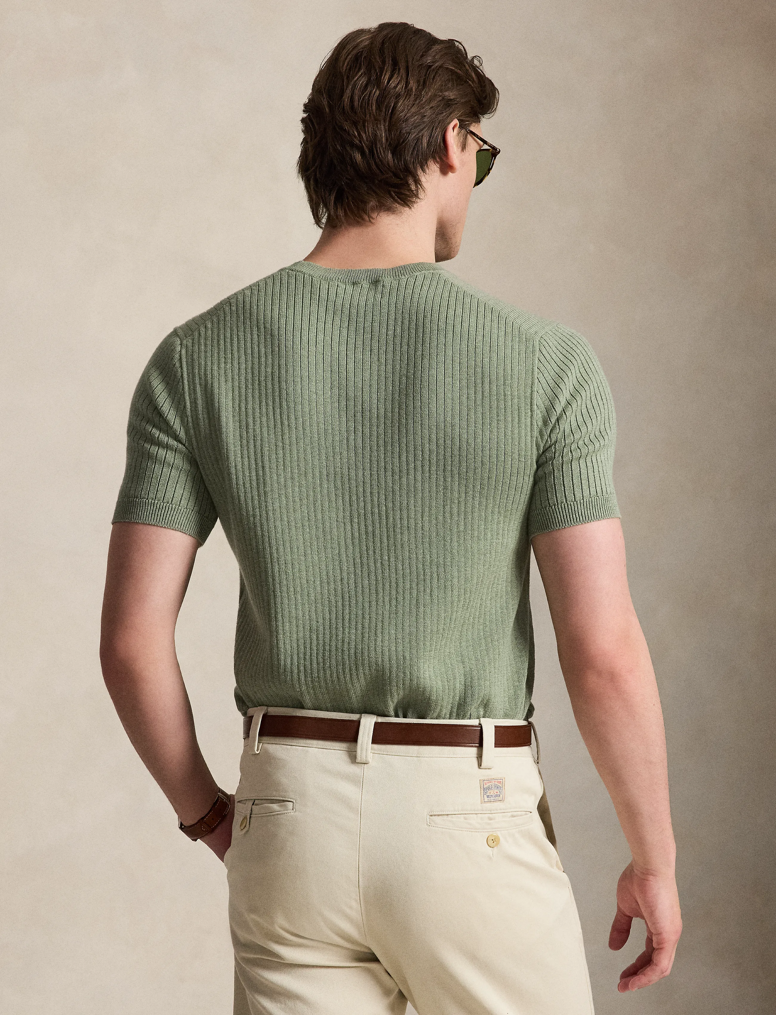 Polo Ralph Lauren - Rib-Knit Cotton Short-Sleeve Sweater - fern green heathe - 2
