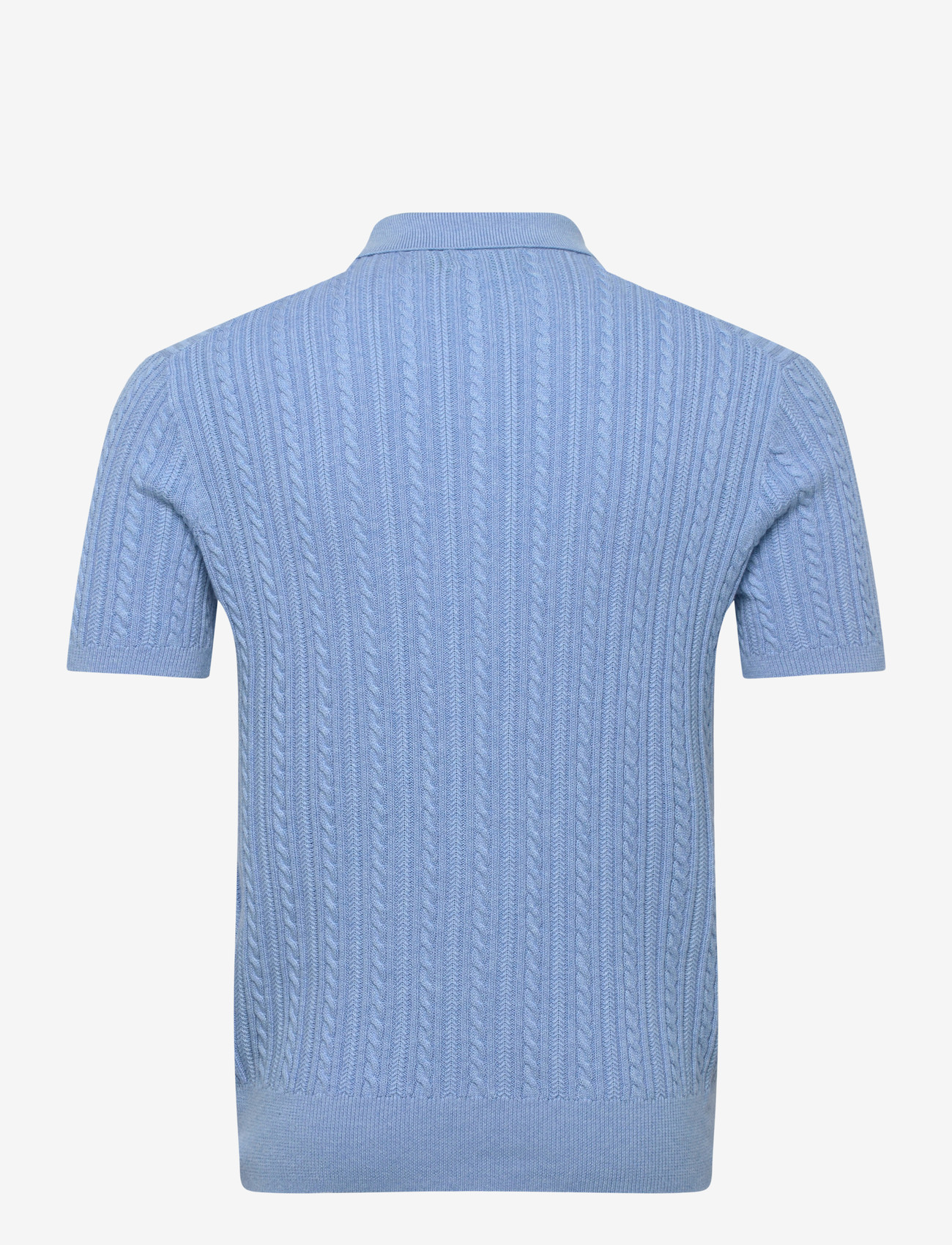 Polo Ralph Lauren - Cable-Knit Cotton Polo-Collar Sweater - gestrickte polohemden - light boleite blu - 1