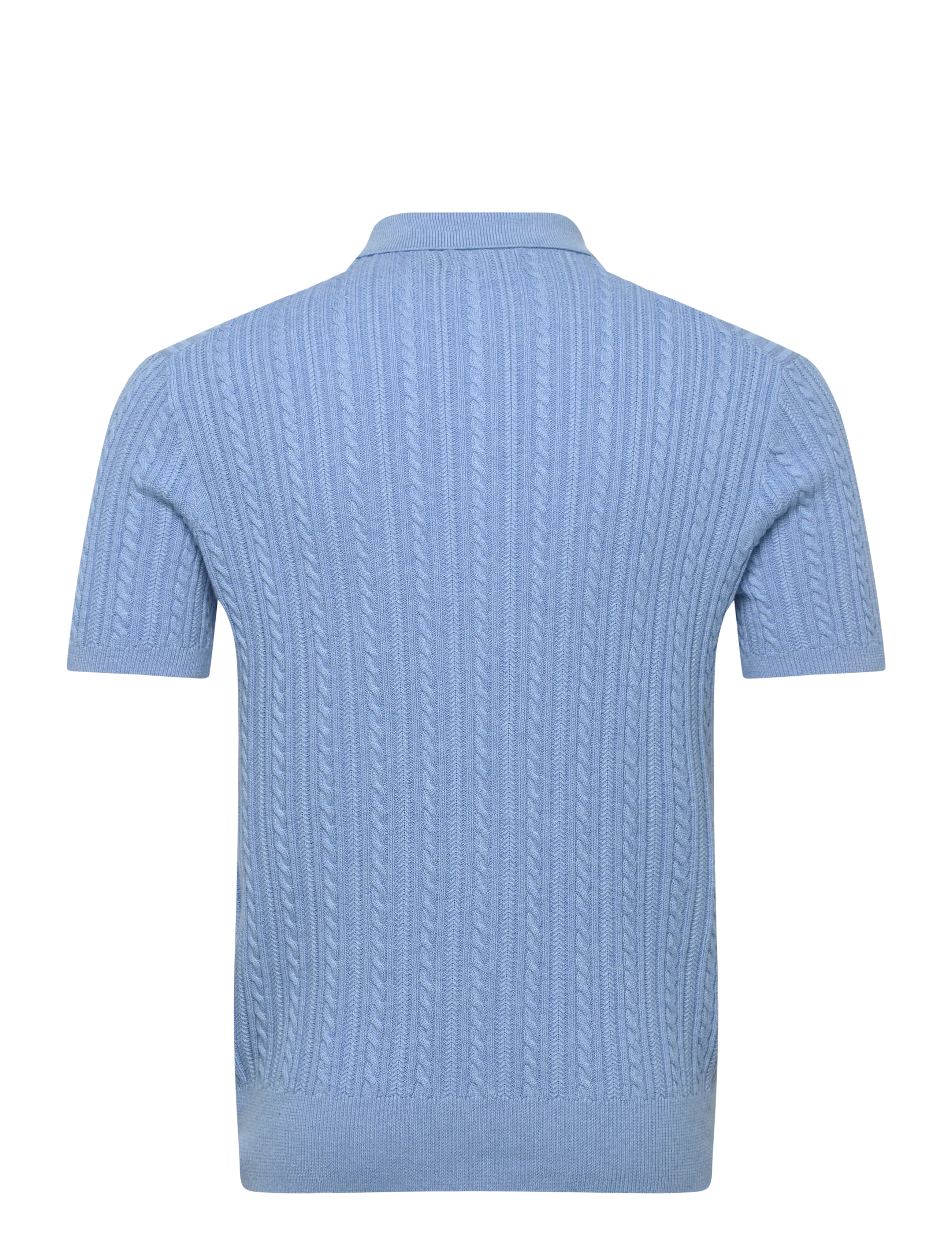 Polo Ralph Lauren - Cable-Knit Cotton Polo-Collar Sweater - knitted polos - light boleite blu - 1