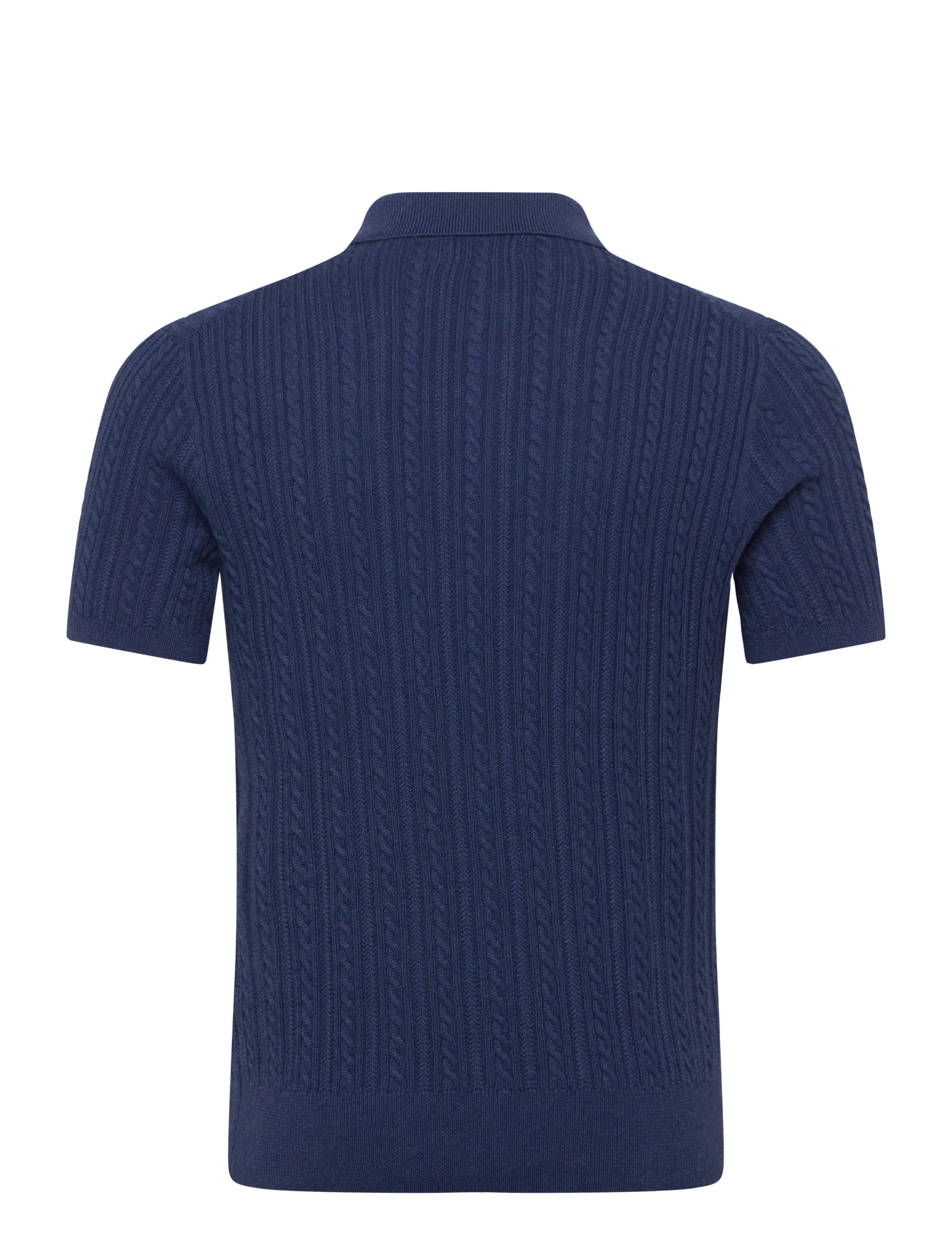 Polo Ralph Lauren - Cable-Knit Cotton Polo-Collar Sweater - gestrickte polohemden - rustic navy hthr - 1