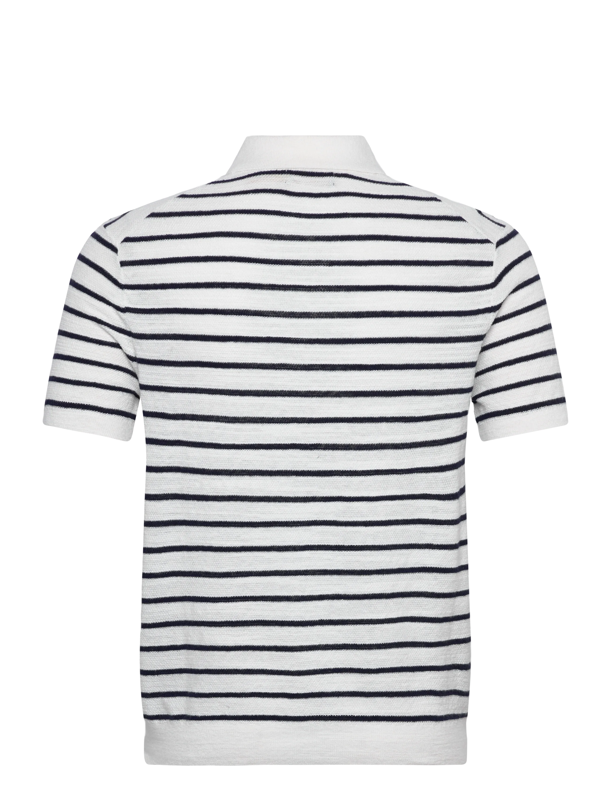 Polo Ralph Lauren - Striped Cotton-Linen Polo-Collar Sweater - short-sleeved polos - deckwash white co - 1