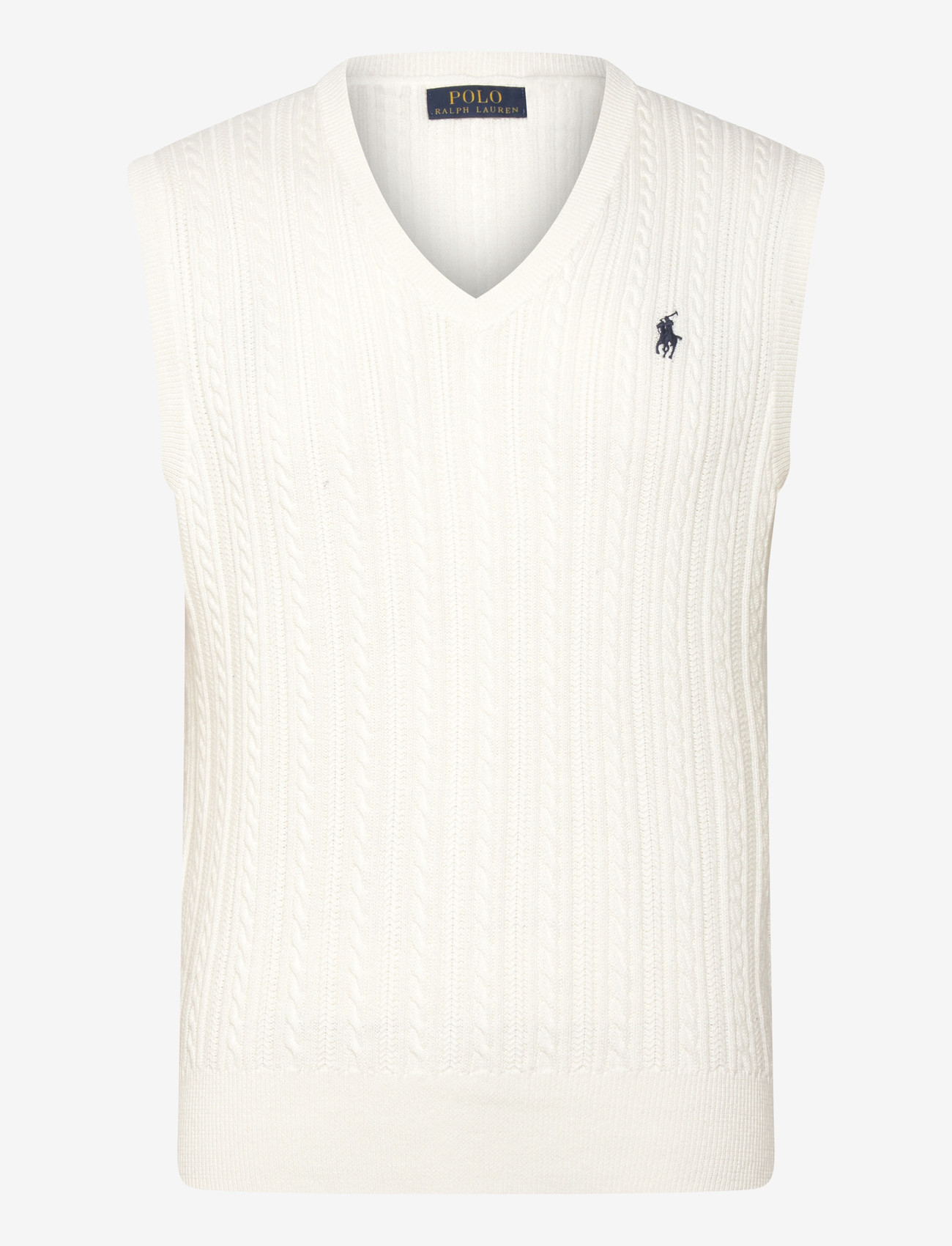 Polo Ralph Lauren - 32/2 COTTON-SWEATER-PULLOVER - strikveste - deckwash white w - 0