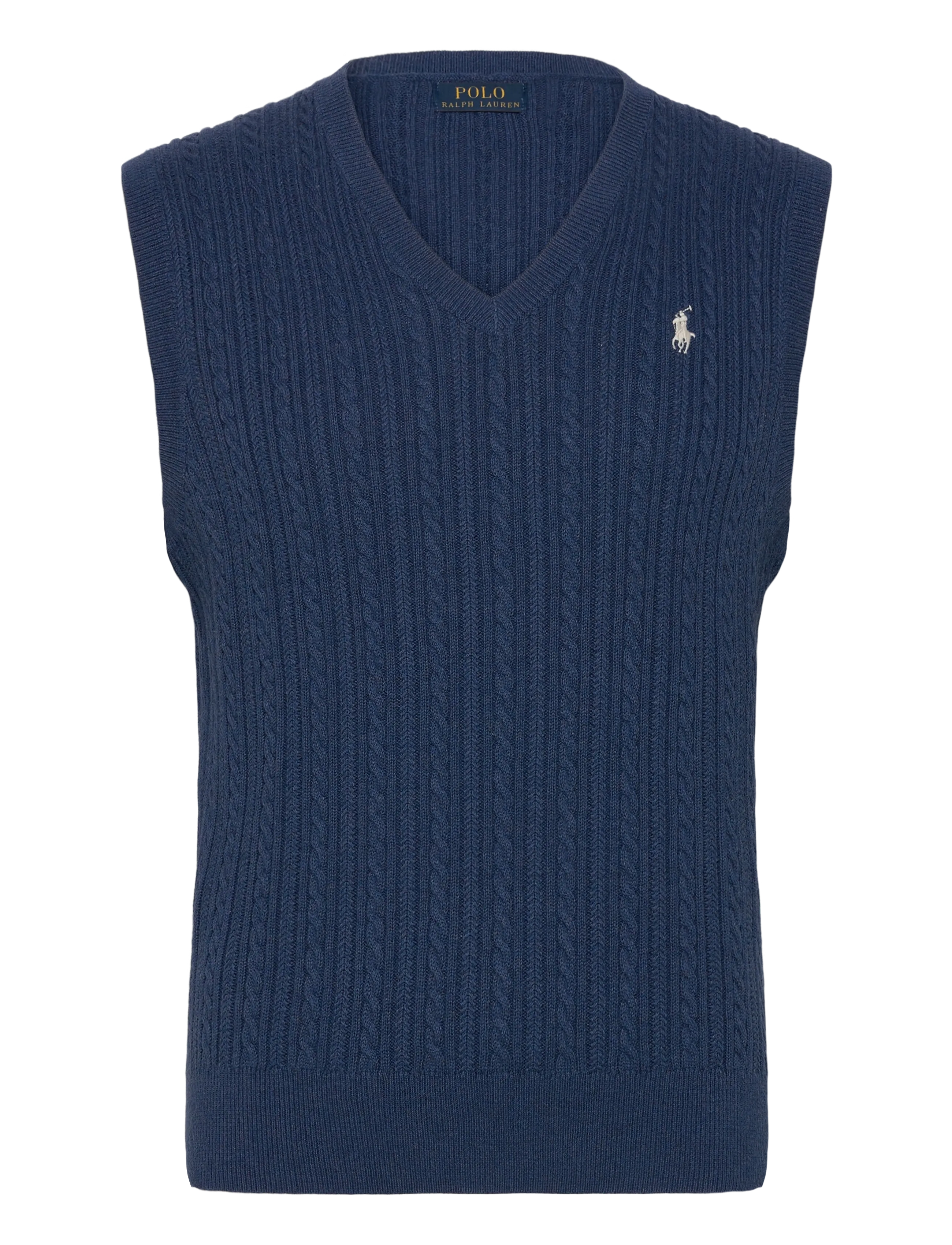 Polo Ralph Lauren 32/2 COTTON-SWEATER-PULLOVER - Strikkevester - RUSTIC NAVY HTHR / navy