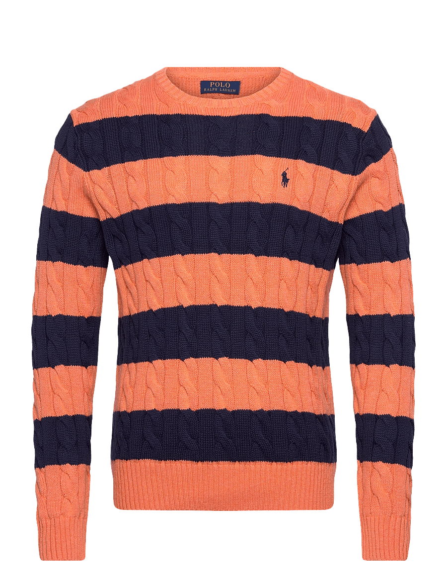 Polo Ralph Lauren - 5/1 ROVING COTTON-SWEATER-PULLOVER - rundhals - orange navy combo - 0