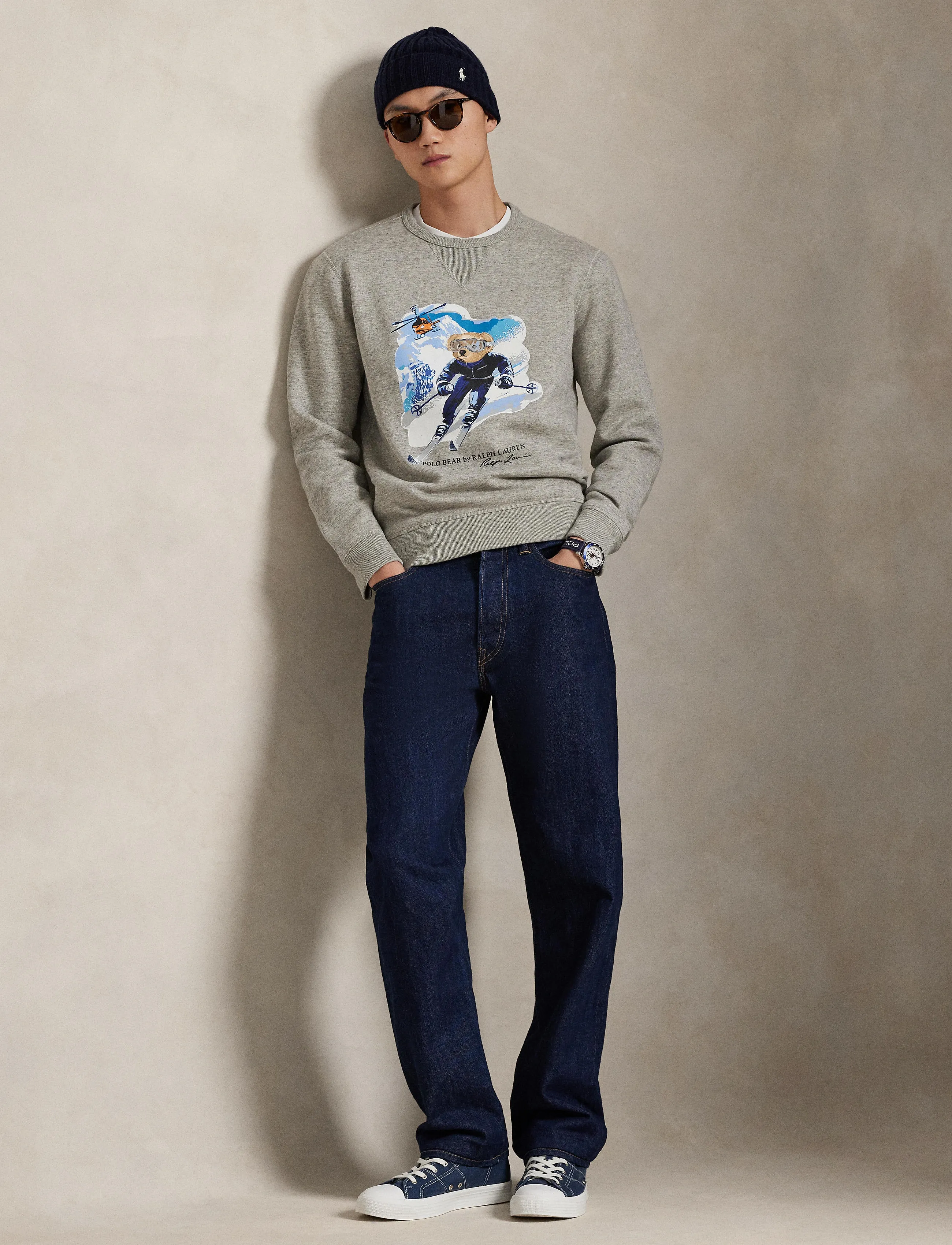 Polo Ralph Lauren Polo Bear Fleece Sweatshirt - Kläder - LOFT HEATHER/ACTI / grey