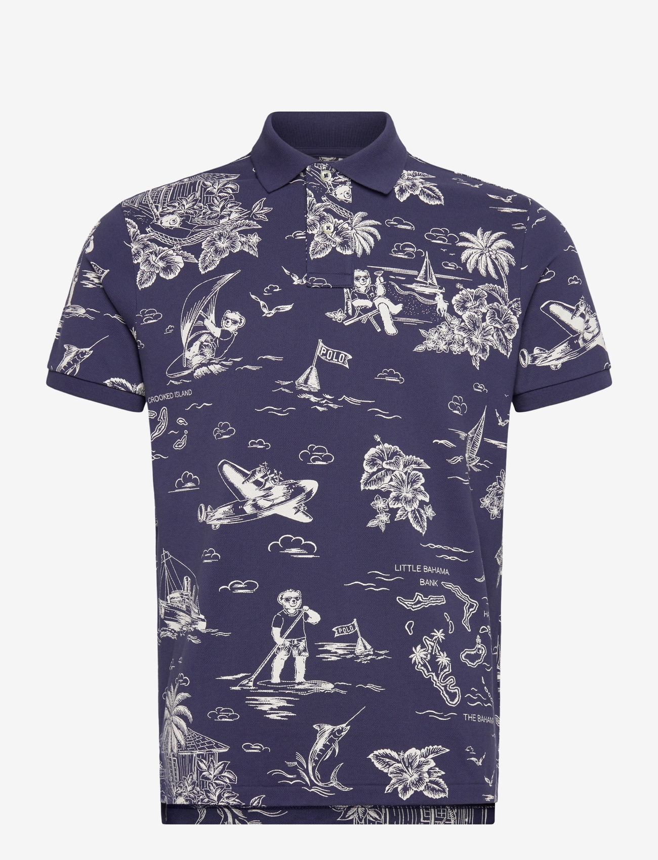 Polo Ralph Lauren - Custom Slim Polo Bear Mesh Polo Shirt - kurzärmelig - hrbr island bear- - 0