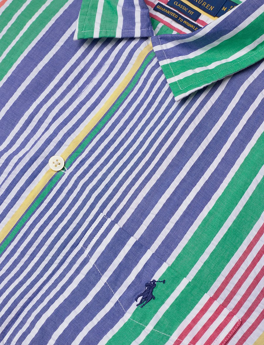 Polo Ralph Lauren - Classic Fit Striped Seersucker Shirt - kortärmade skjortor - 7148 harbor islan - 3