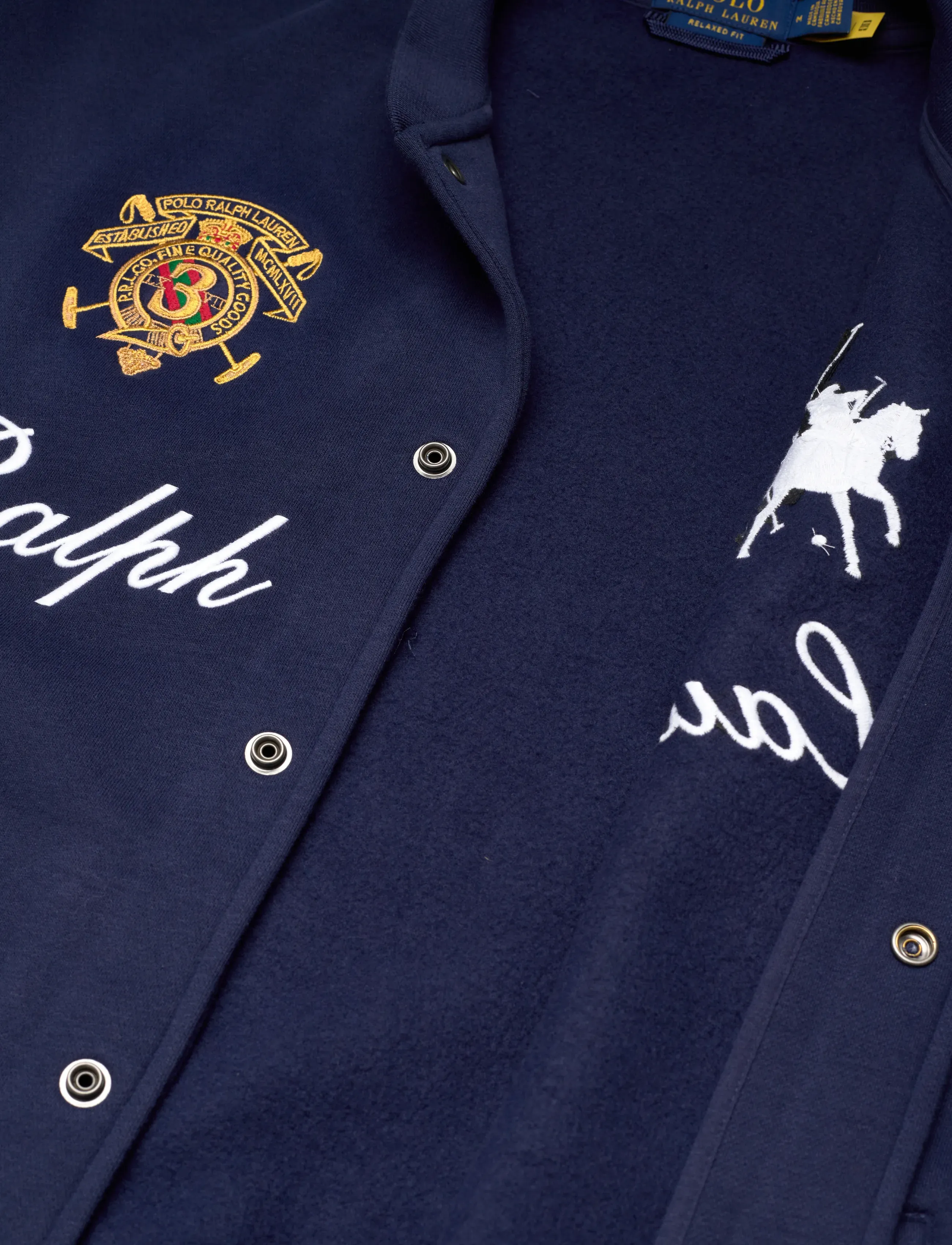 Polo Ralph Lauren - Heavyweight Fleece Baseball Jacket - varsity jackets - newport navy - 4