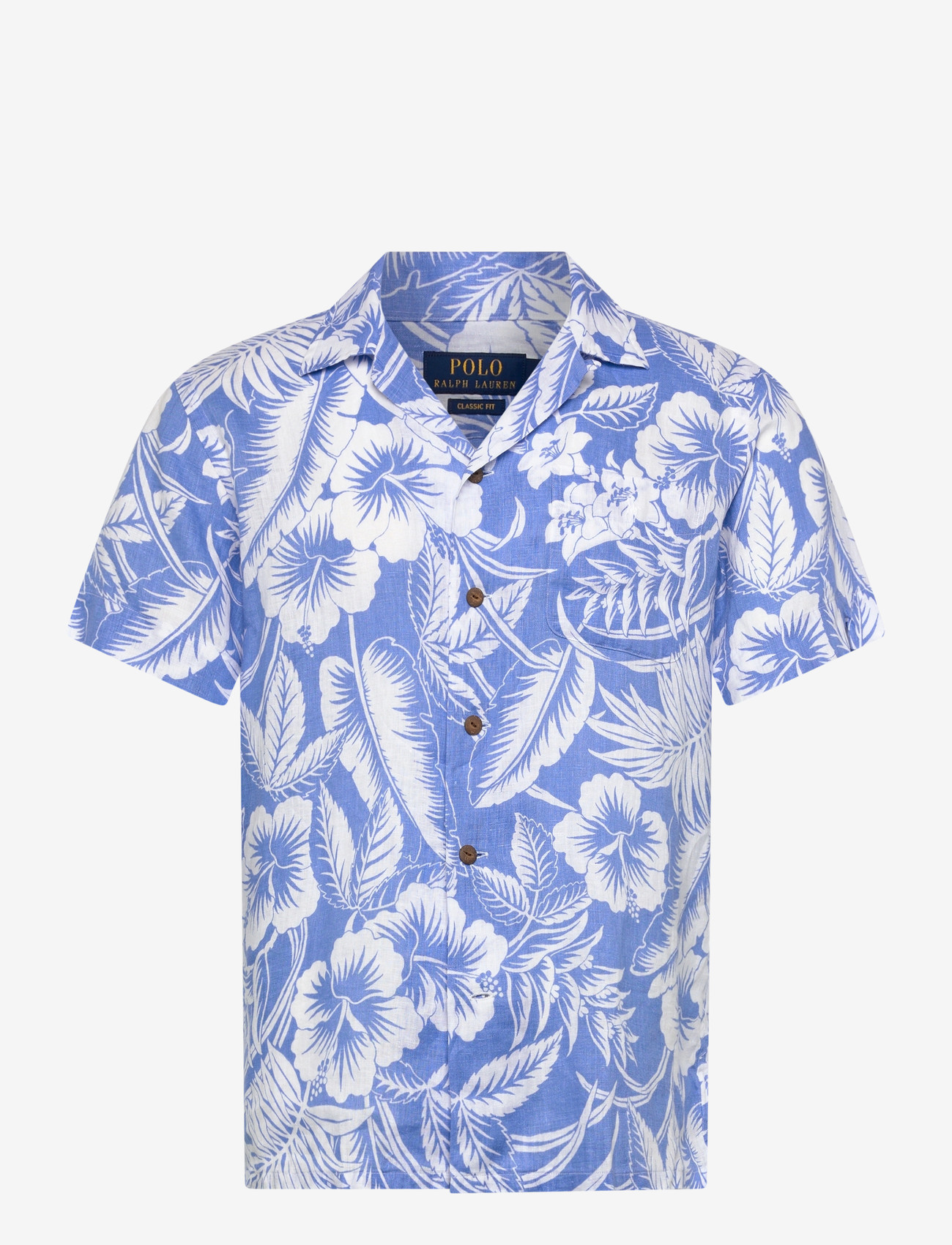 Polo Ralph Lauren - Classic Fit Tropical-Print Linen Shirt - krekli ar rakstu - 7165 blue sweethe - 0