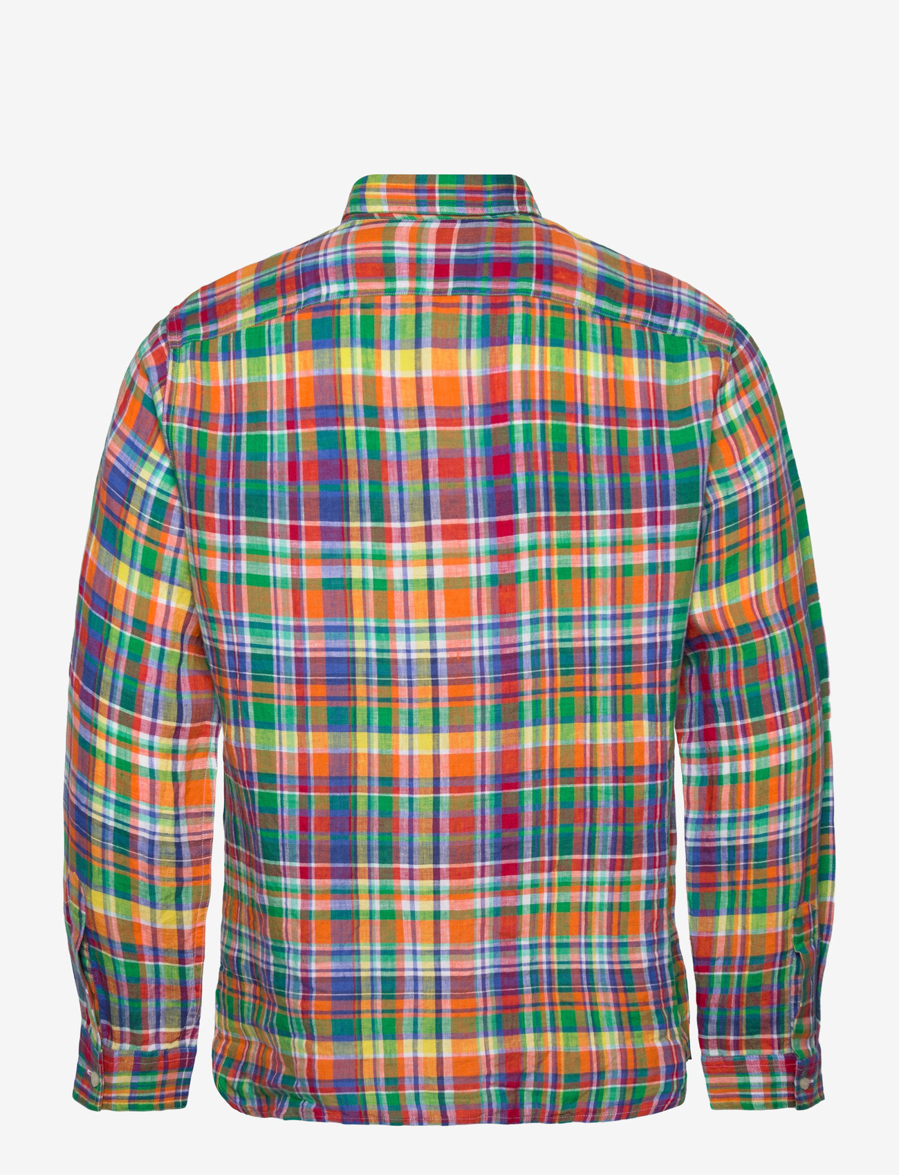 Polo Ralph Lauren - Classic Fit Plaid Linen Workshirt - tavalised t-särgid - 7170 orange royal - 1