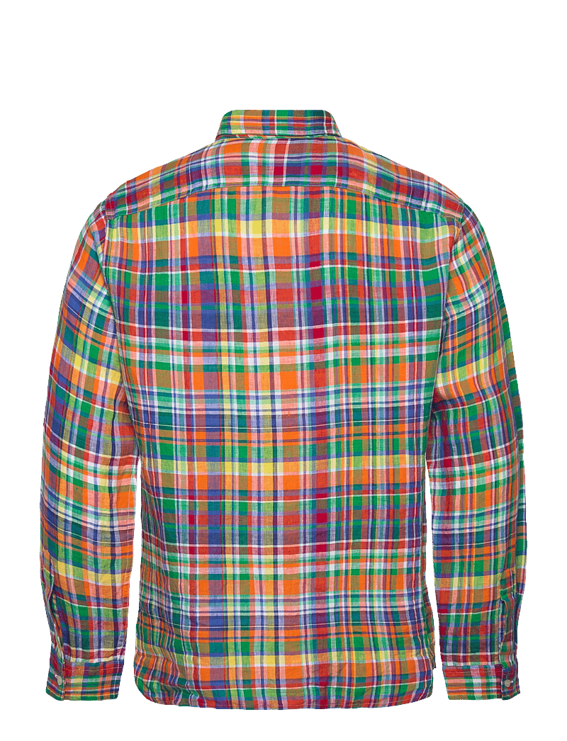 Polo Ralph Lauren - Classic Fit Plaid Linen Workshirt - tavalised t-särgid - 7170 orange royal - 1
