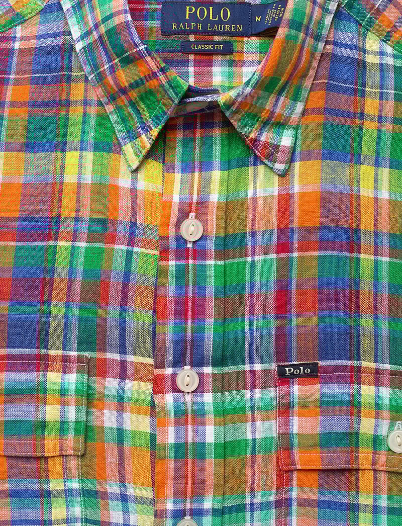 Polo Ralph Lauren - Classic Fit Plaid Linen Workshirt - tavalised t-särgid - 7170 orange royal - 2