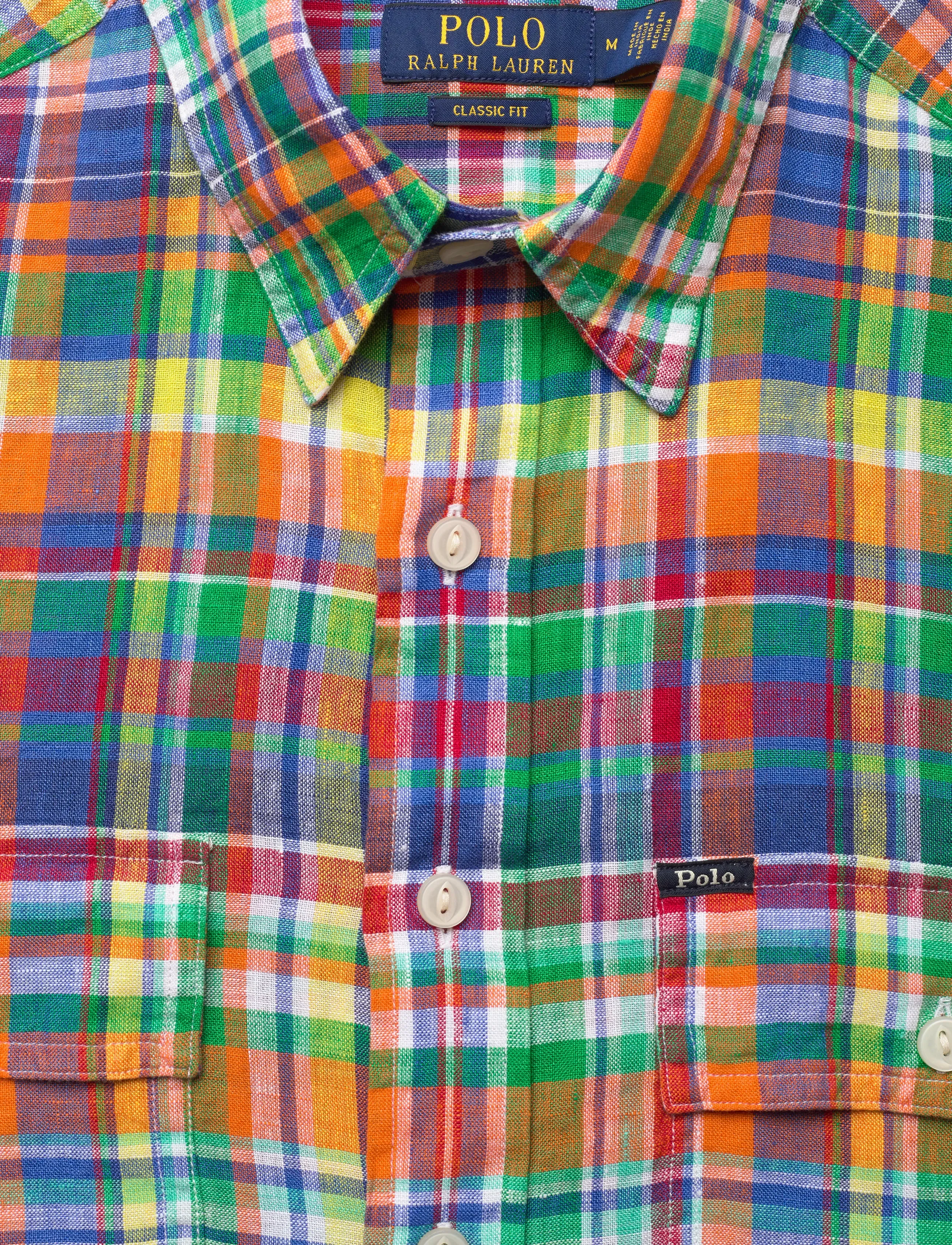 Polo Ralph Lauren - Classic Fit Plaid Linen Workshirt - chemises à carreaux - 7170 orange royal - 2