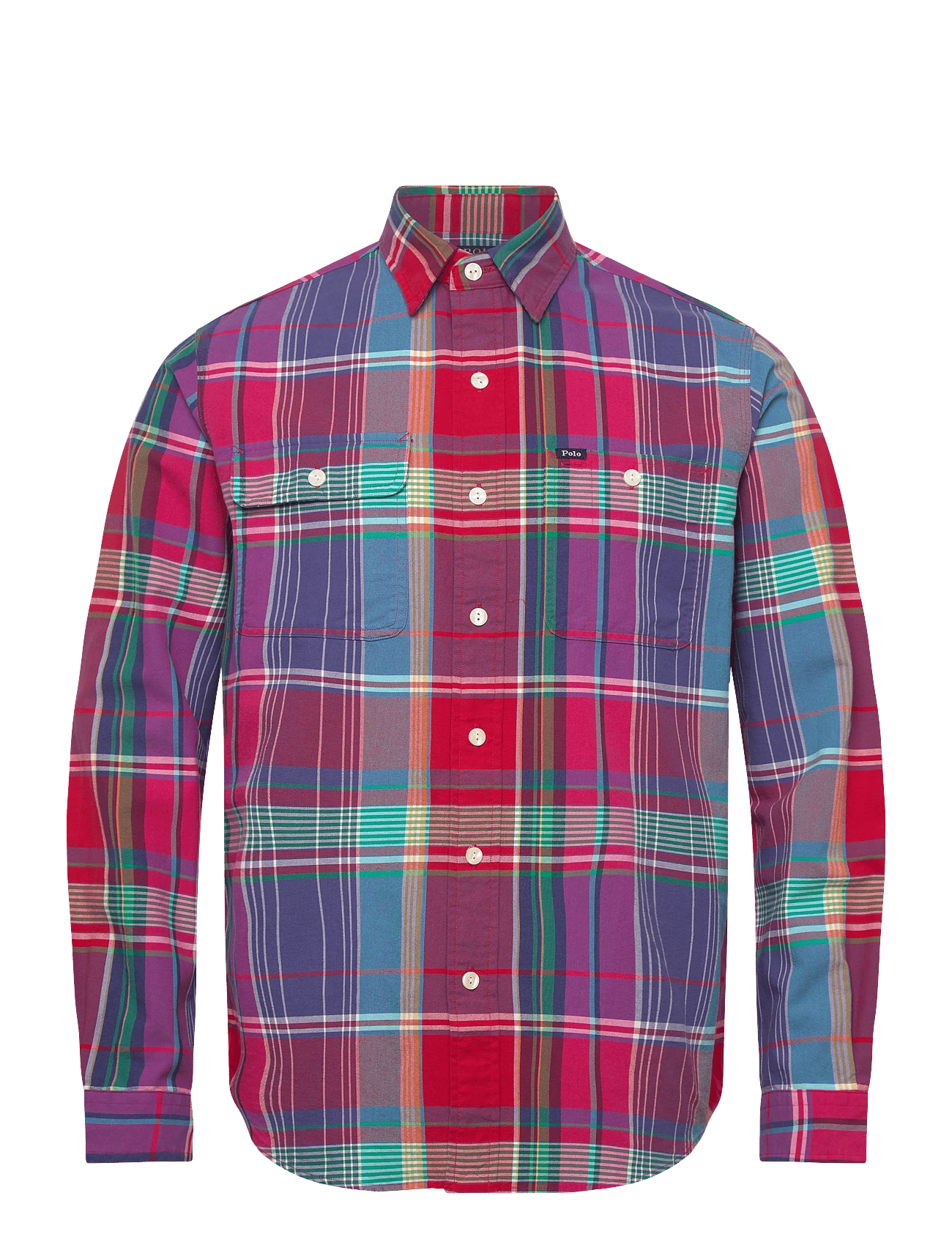 Classic Fit Plaid Oxford Workshirt - 6432 RED BLUE MUL