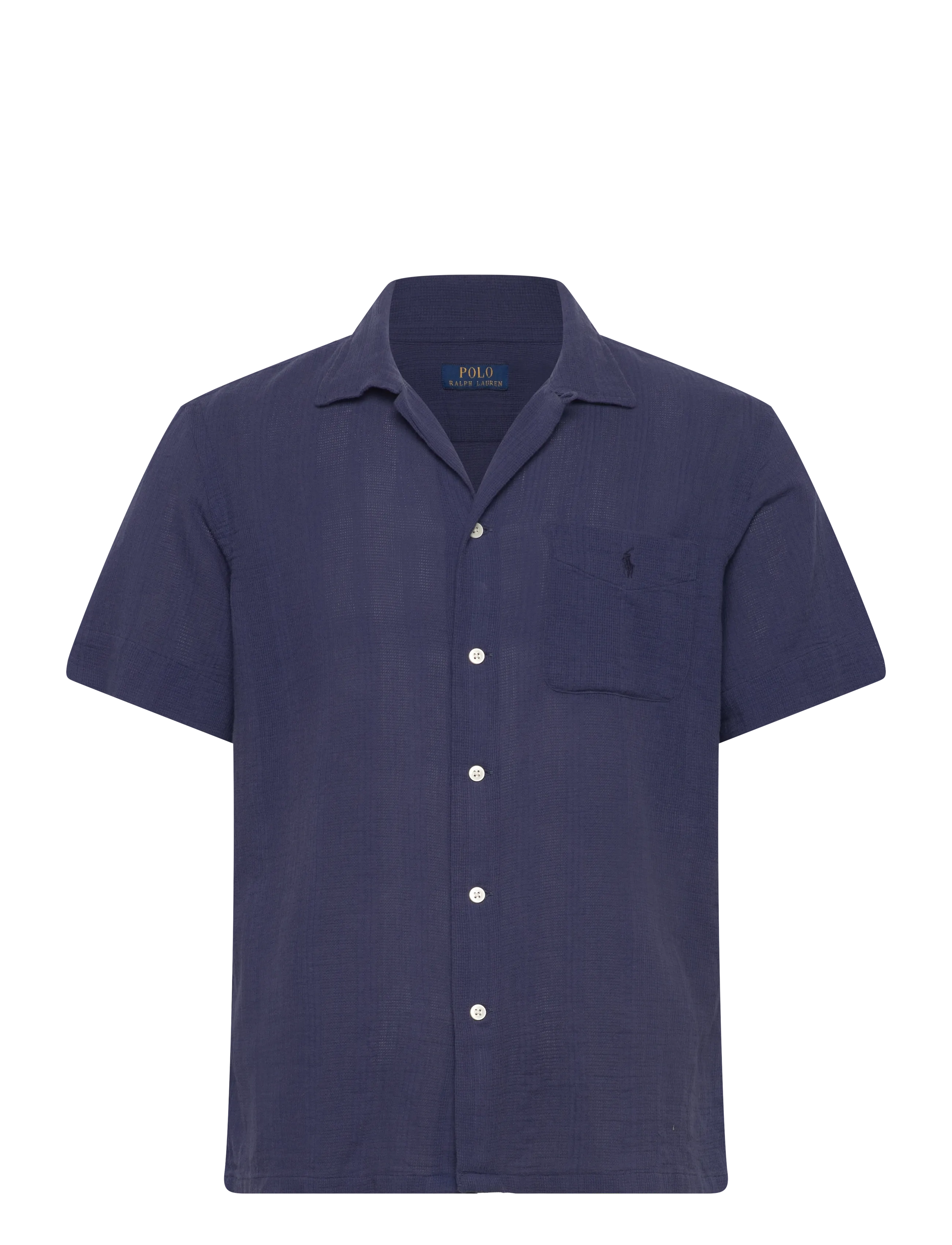 Polo Ralph Lauren Classic Fit Basket-Weave Camp Shirt - Tøj - 6761B FRESHWATER / navy