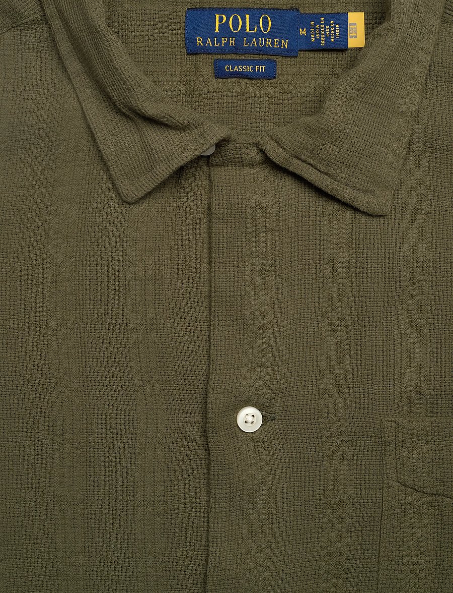 Polo Ralph Lauren - Classic Fit Basket-Weave Camp Shirt - kurzarmhemden - 6761c new olive - 2