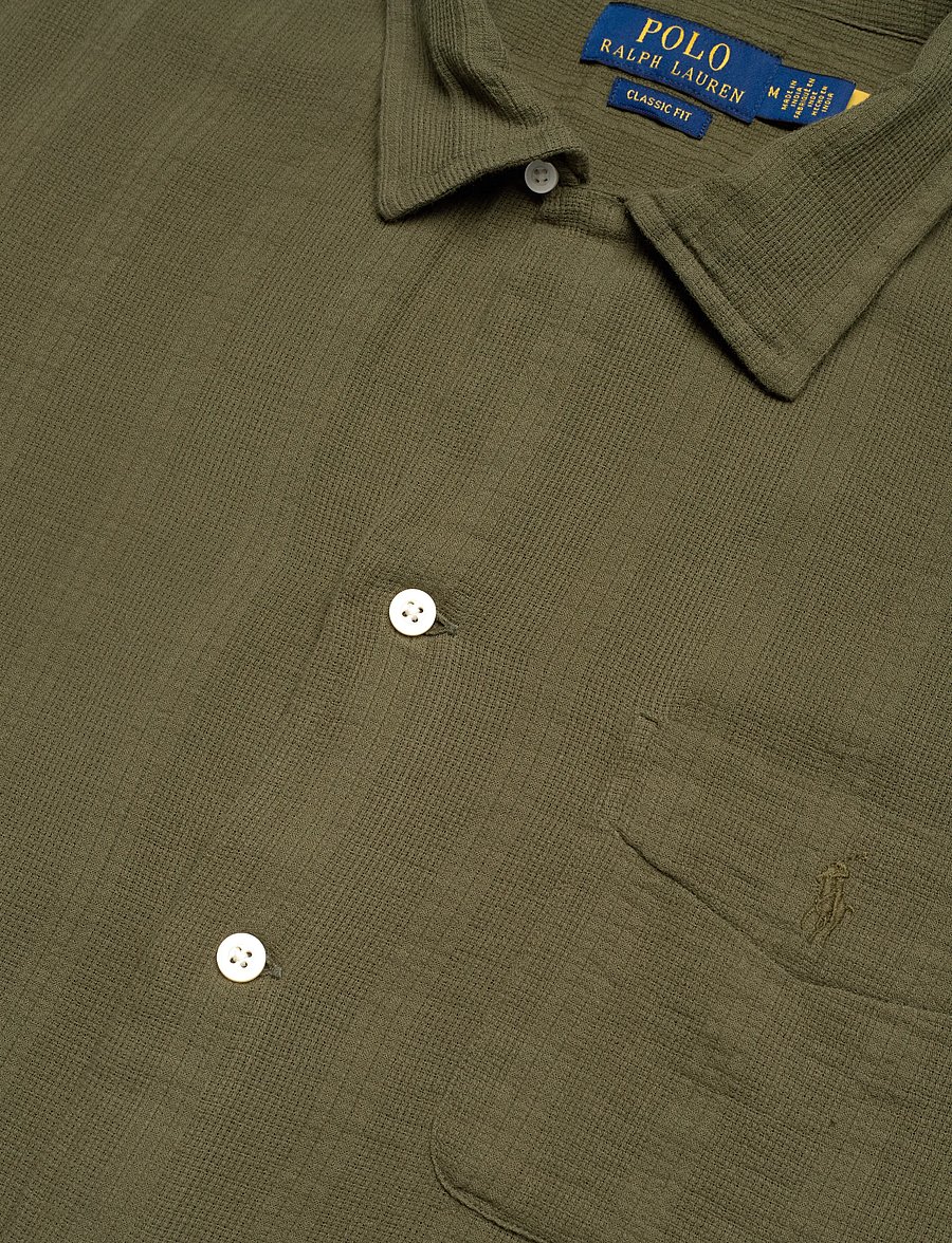 Polo Ralph Lauren - Classic Fit Basket-Weave Camp Shirt - kurzarmhemden - 6761c new olive - 3