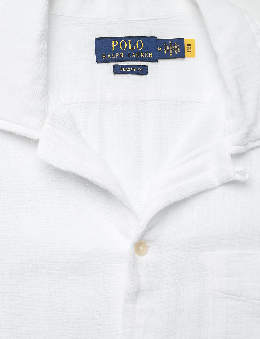Polo Ralph Lauren - Classic Fit Basket-Weave Camp Shirt - short-sleeved shirts - 6761 white - 2