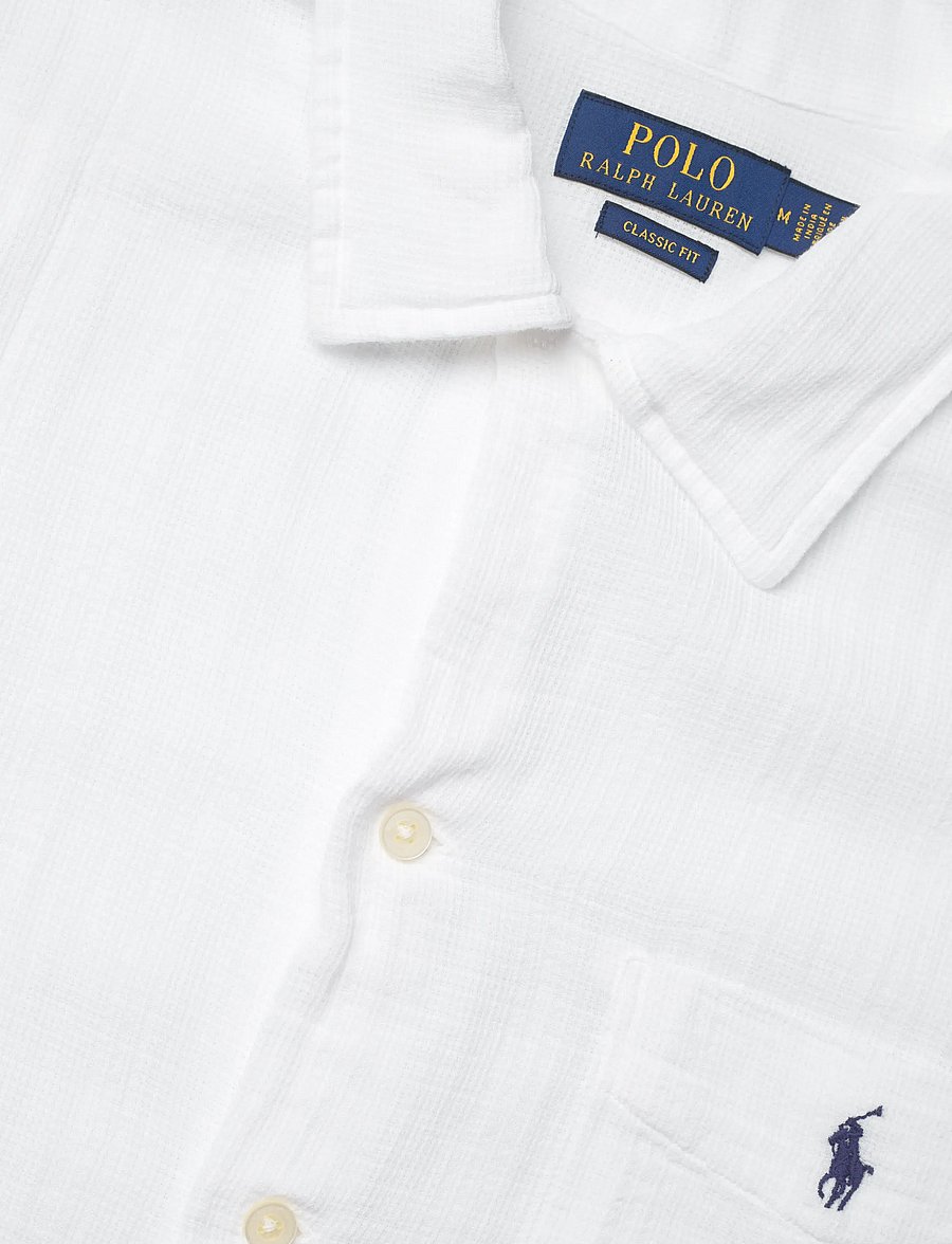 Polo Ralph Lauren - Classic Fit Basket-Weave Camp Shirt - short-sleeved shirts - 6761 white - 3