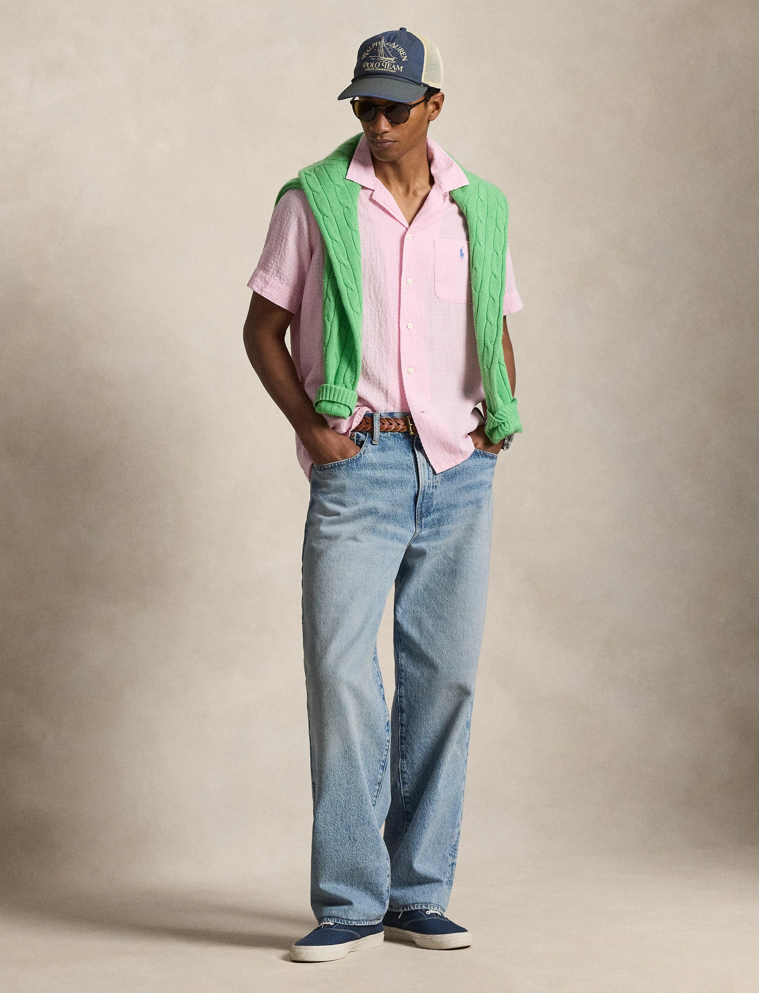 Polo Ralph Lauren Classic Fit Linen-Blend Seersucker Shirt - Casual shirts - CARMEL PINK / pink/rose