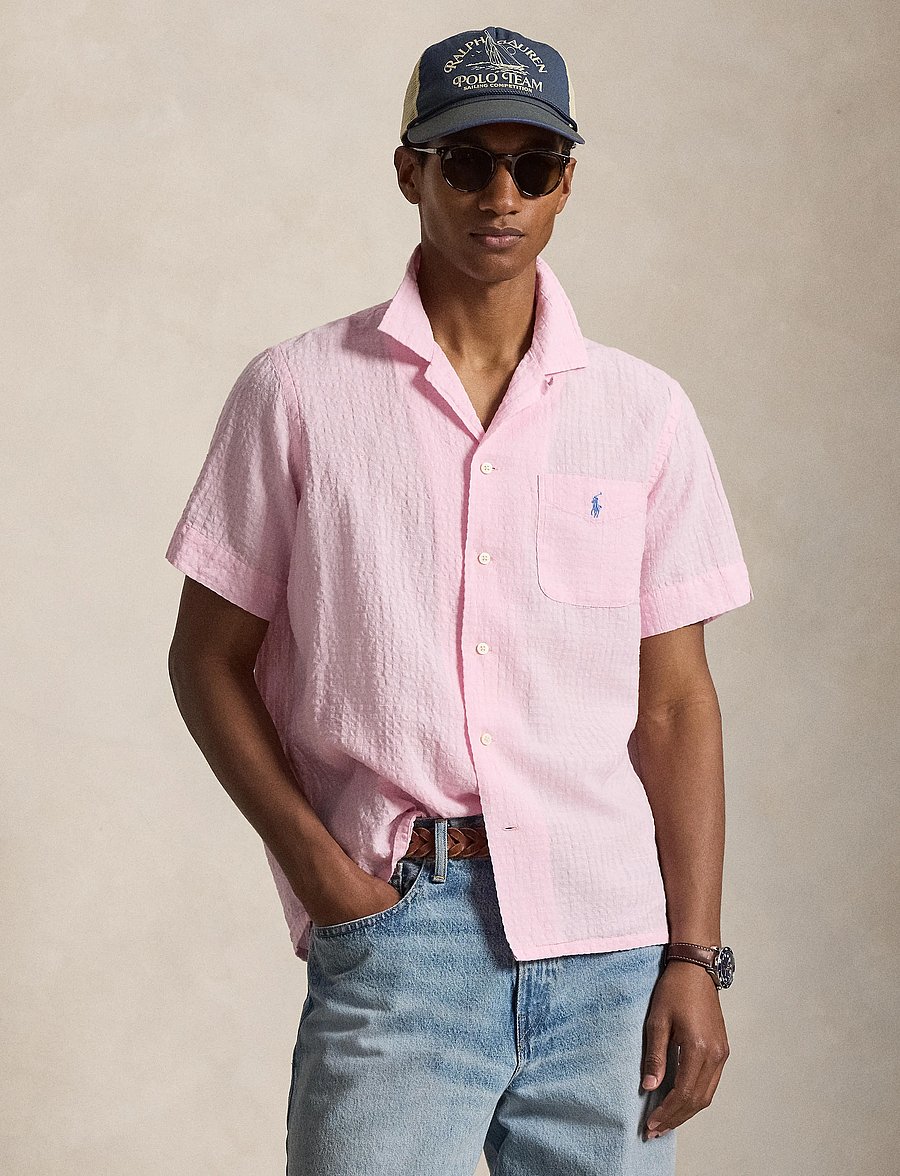 Polo Ralph Lauren - Classic Fit Linen-Blend Seersucker Shirt - leinenhemden - carmel pink - 3