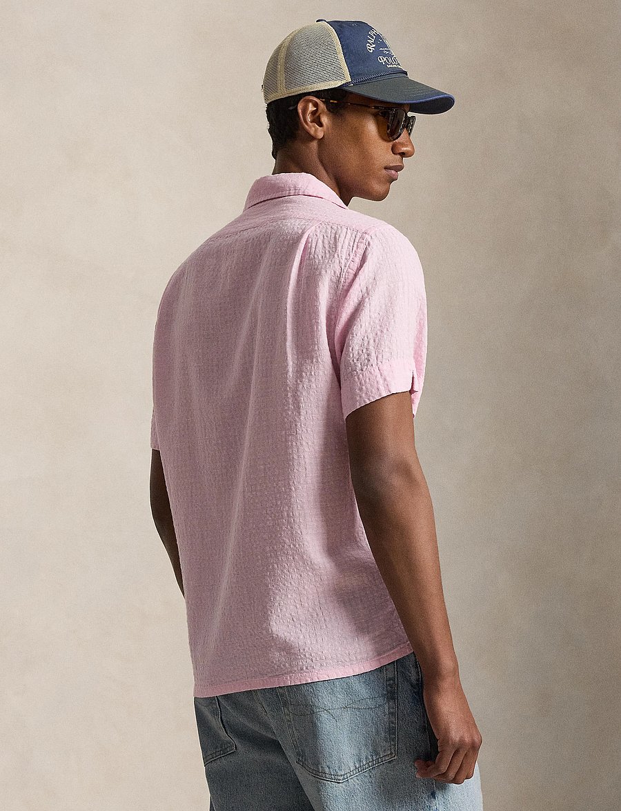 Polo Ralph Lauren - Classic Fit Linen-Blend Seersucker Shirt - leinenhemden - carmel pink - 5