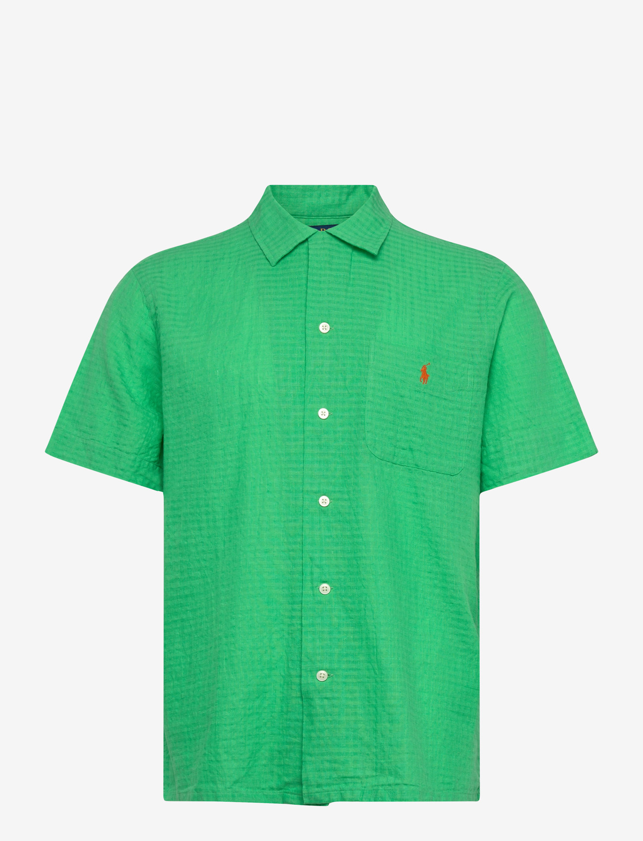 Polo Ralph Lauren - Classic Fit Linen-Blend Seersucker Shirt - leinenhemden - plato green - 0