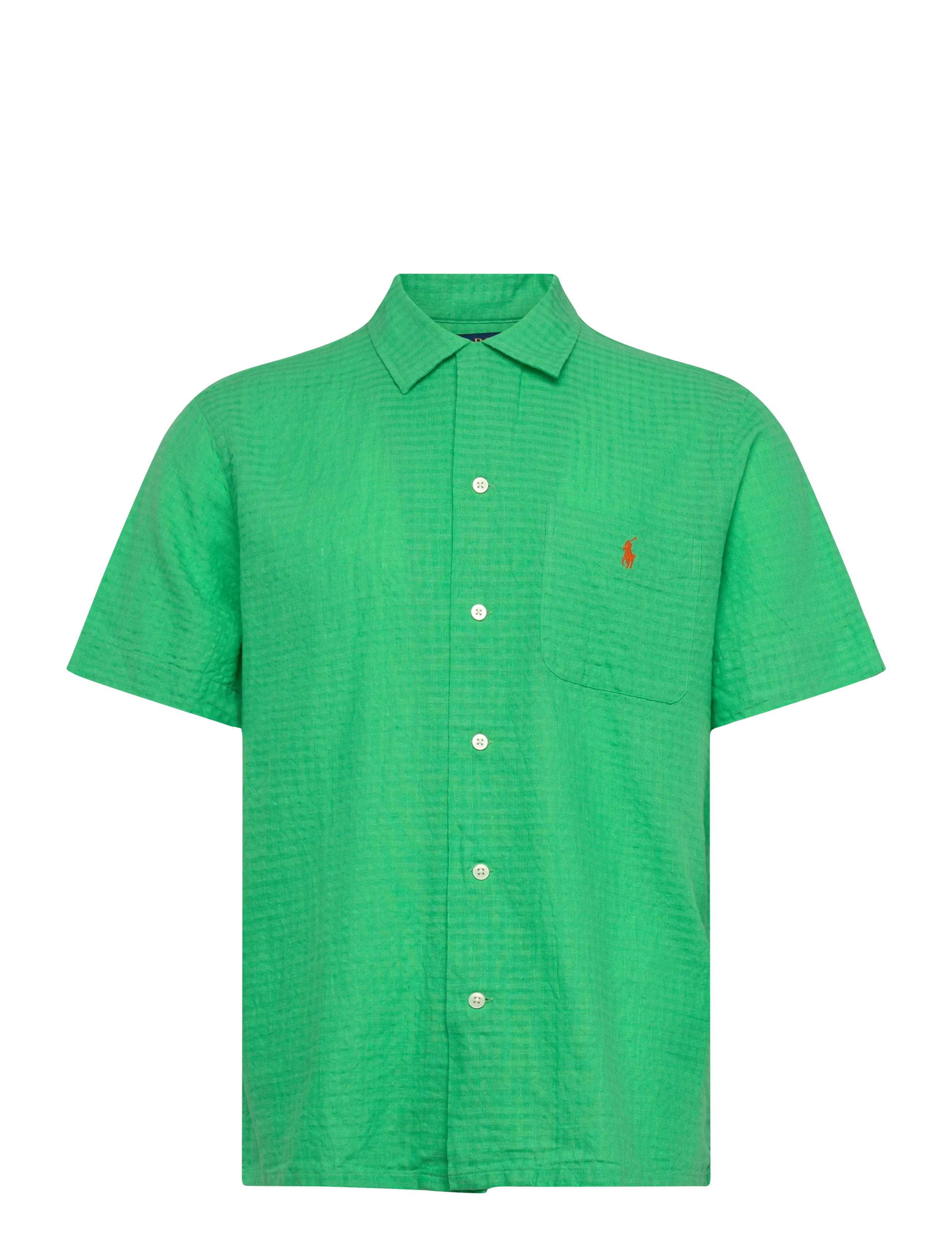 Polo Ralph Lauren Classic Fit Linen-Blend Seersucker Shirt - Rennot kauluspaidat - PLATO GREEN / green