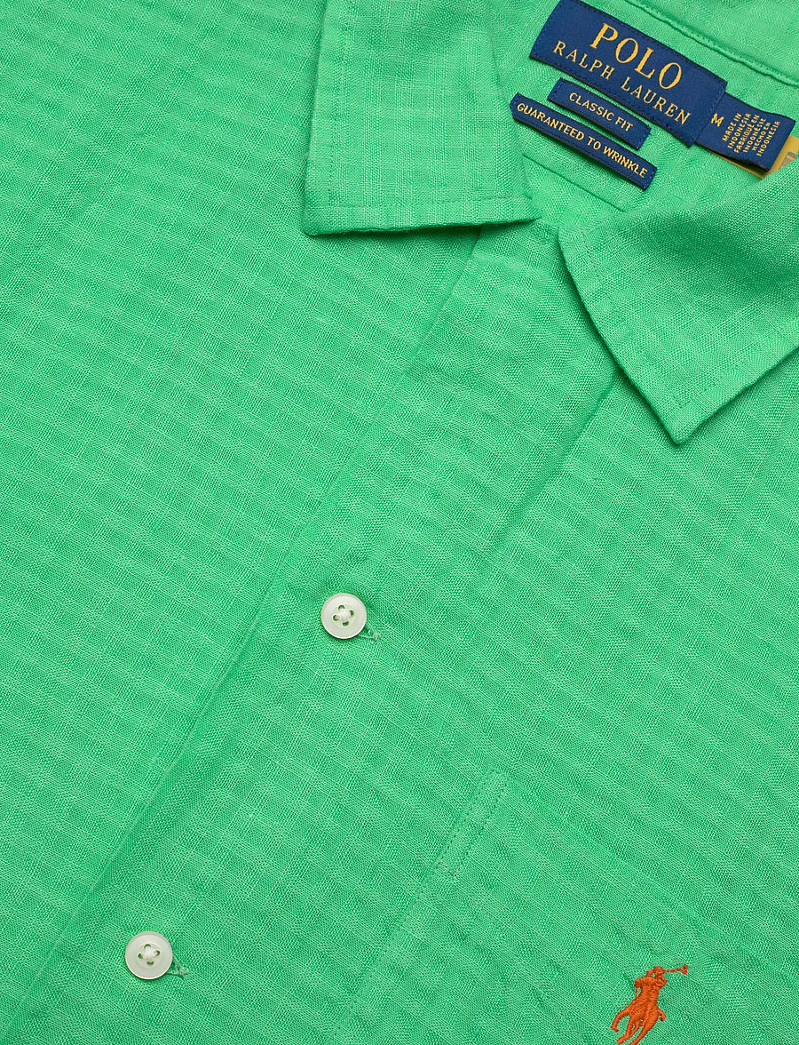 Polo Ralph Lauren - Classic Fit Linen-Blend Seersucker Shirt - hørskjorter - plato green - 3