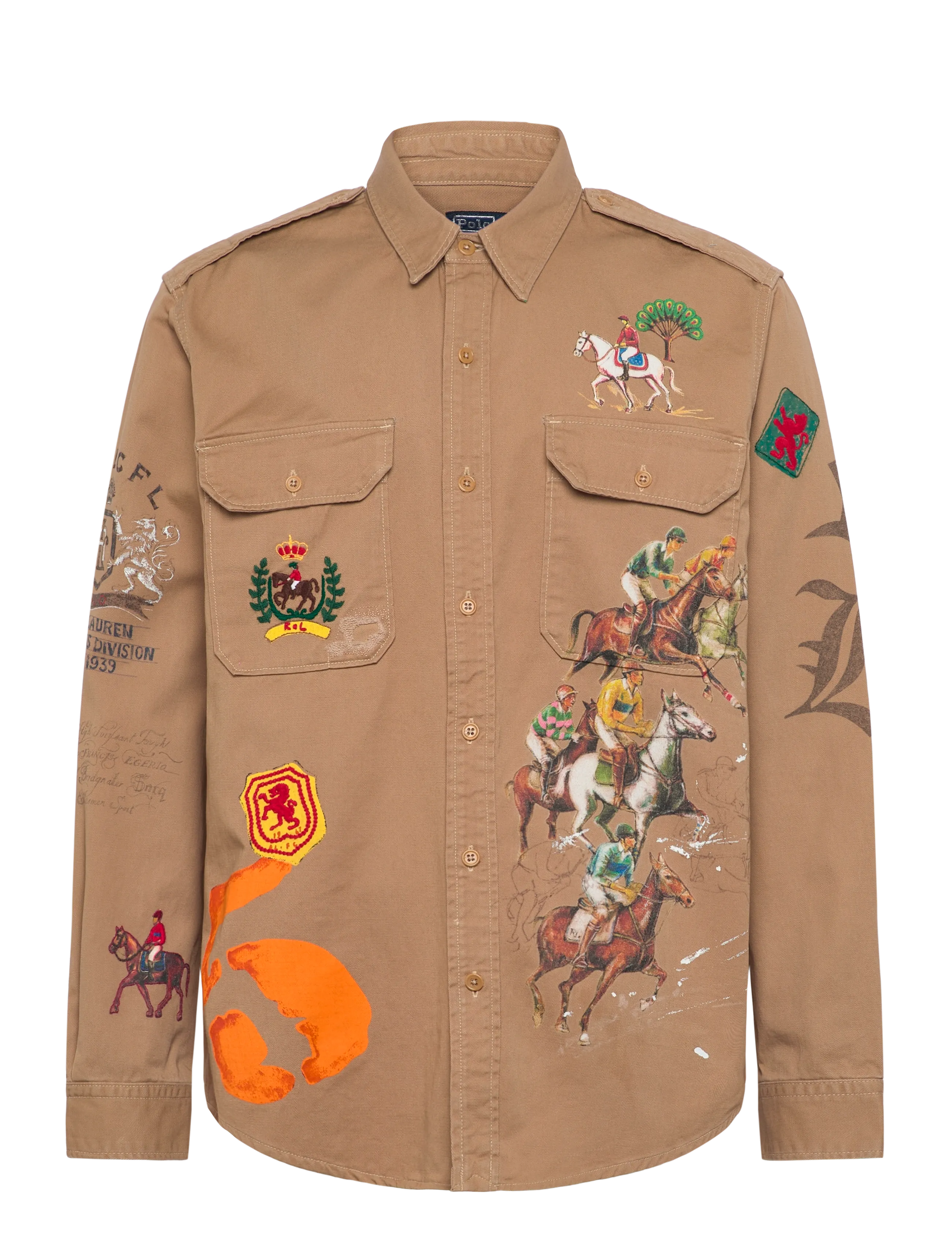 Polo Ralph Lauren Classic Fit Equestrian Twill Workshirt - Designers - 7219 DESERT KHAKI / brown